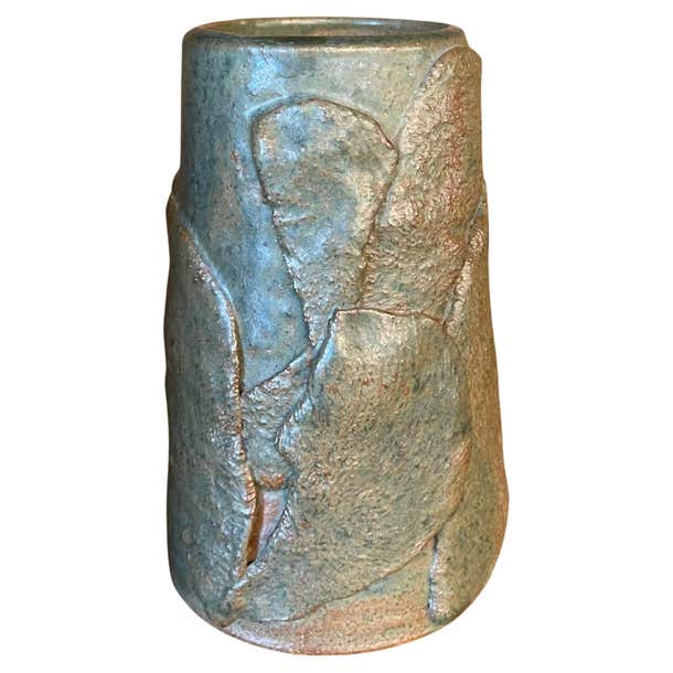 Mid-Century Modern Hand-Made Abstract Art Pottery Vase For Sale at 1stDibs