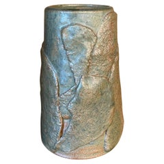 Vintage Mid-Century Modern Hand-Made Abstract Art Pottery Vase 