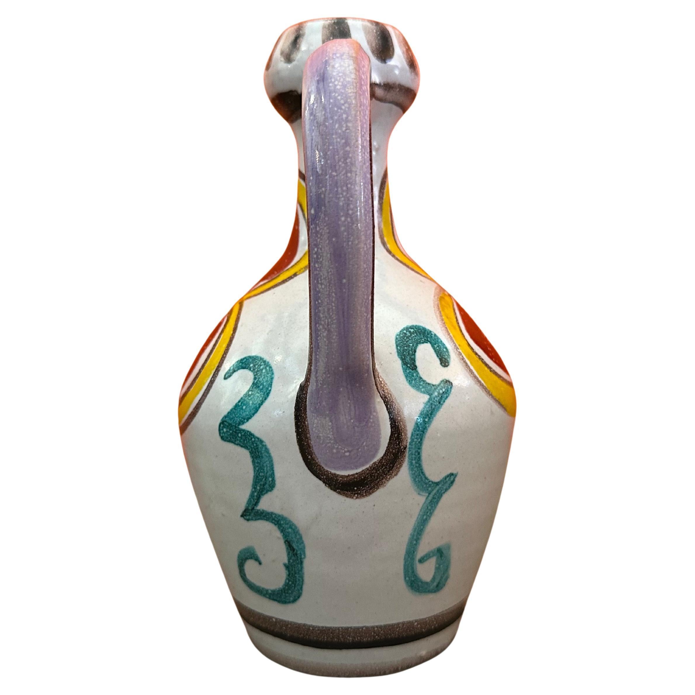 italien Pichet / Vase en céramique peint à la main, mi-siècle moderne, de Giovanni Desimone en vente