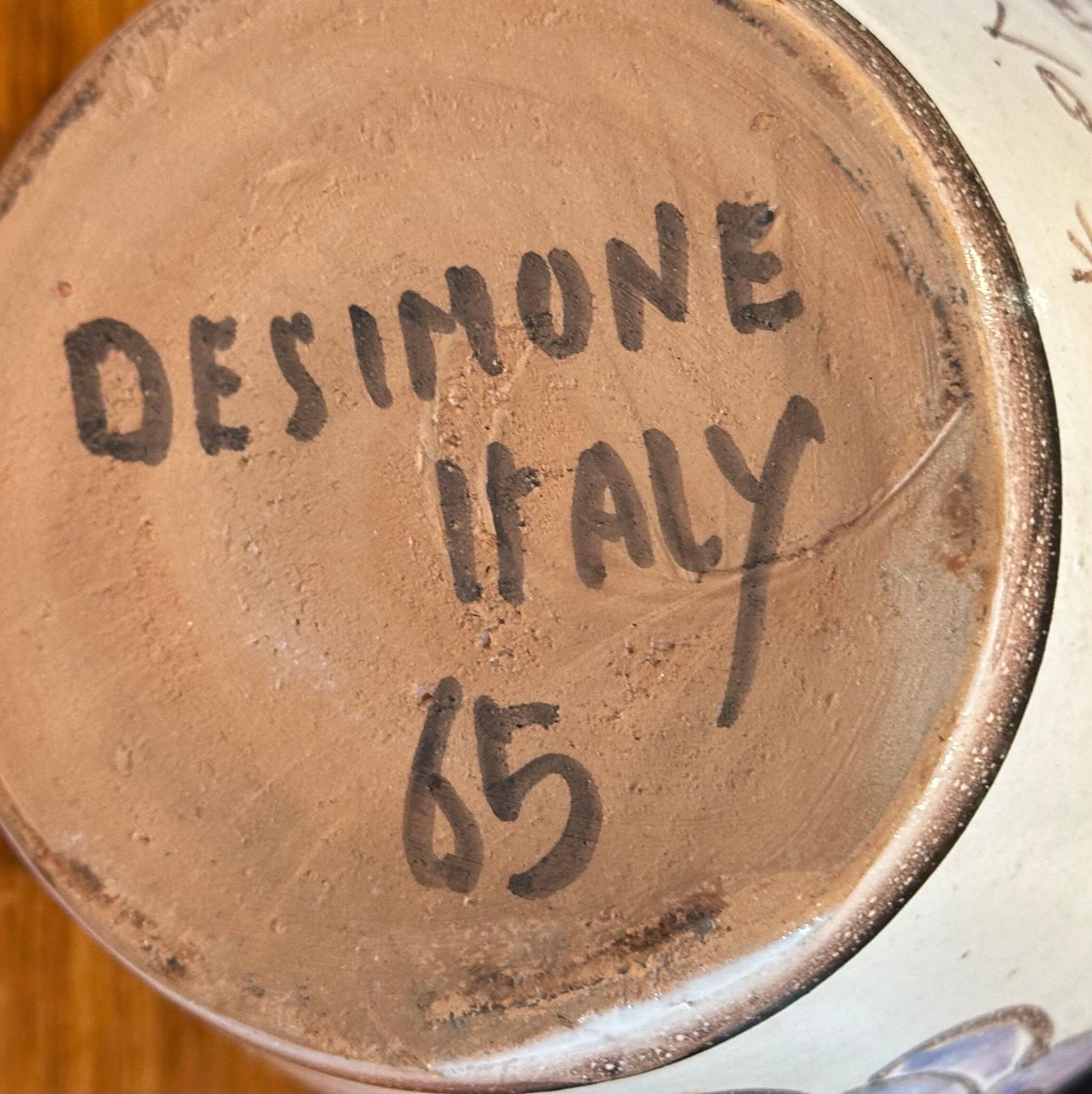 Pichet Sangria peint à la main par Giovanni Desimone, datant du milieu du siècle dernier en vente 4