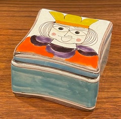 Mid-Century Modern Hand Painted Ceramic Trinket Box by Giovanni Desimone
