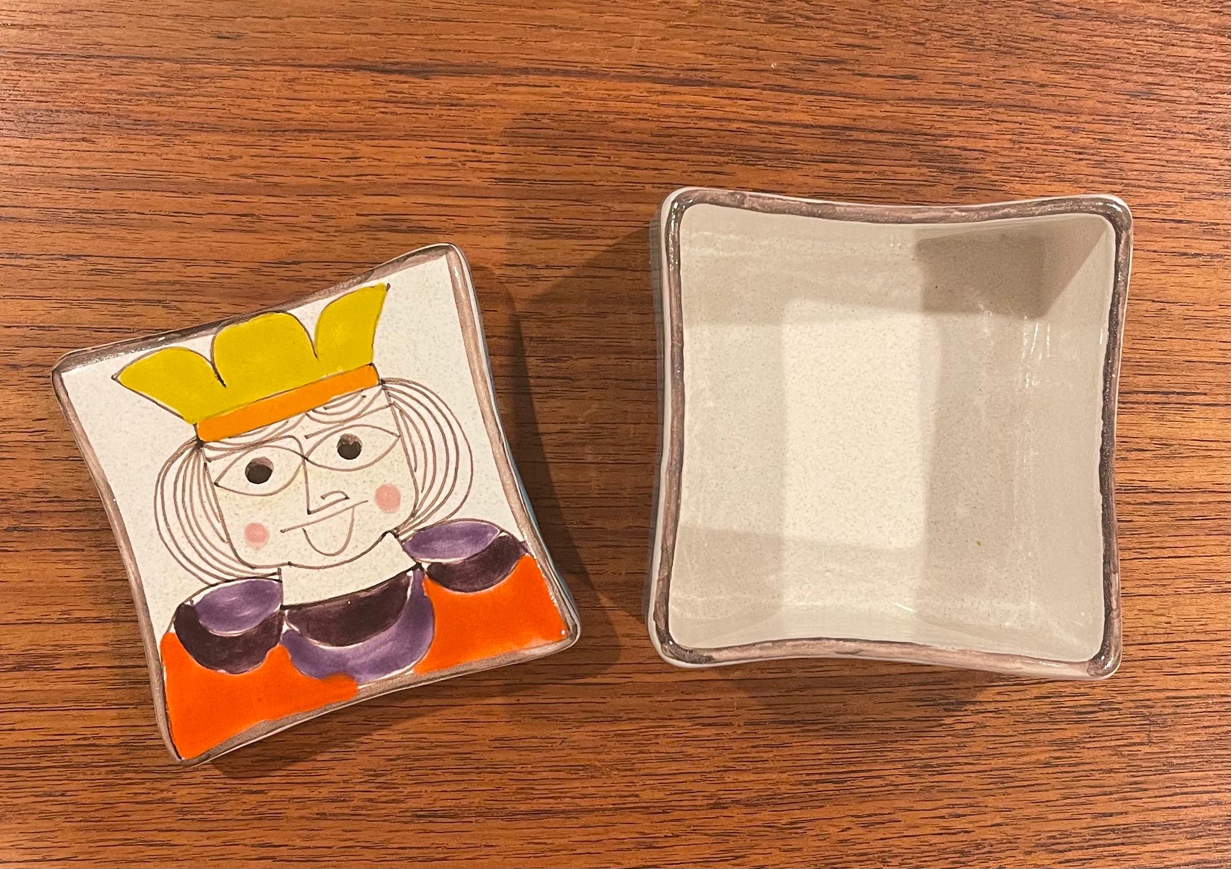 Mid-Century Modern Hand Painted Ceramic Trinket Box by Giovanni Desimone In Good Condition For Sale In San Diego, CA