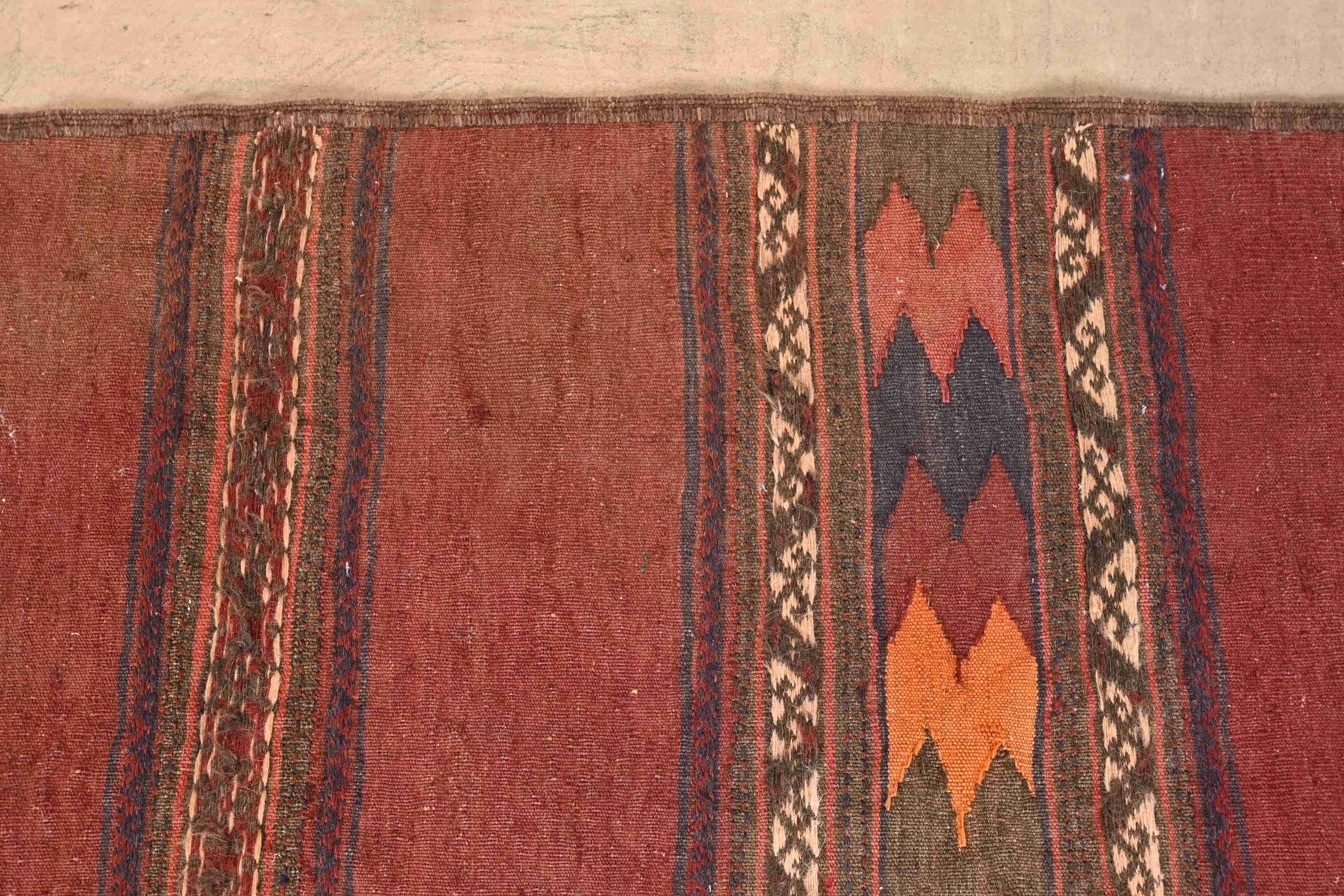 Moderner handgewebter afghanischer Kilim-Flachgewebe-Läufer aus der Jahrhundertmitte (Wolle) im Angebot