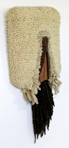 Mid-Century Modern Handwoven Wool Fiber Wall Art Abstract 1970s Robert Kidd Era