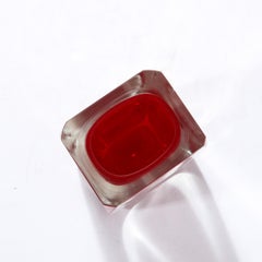 Vaso in vetro di Murano Cardinal soffiato a mano della metà del secolo scorso