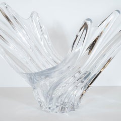Mid-Century Modern Handblown Crystal Splash Centrepiece Bowl by Art Vannes