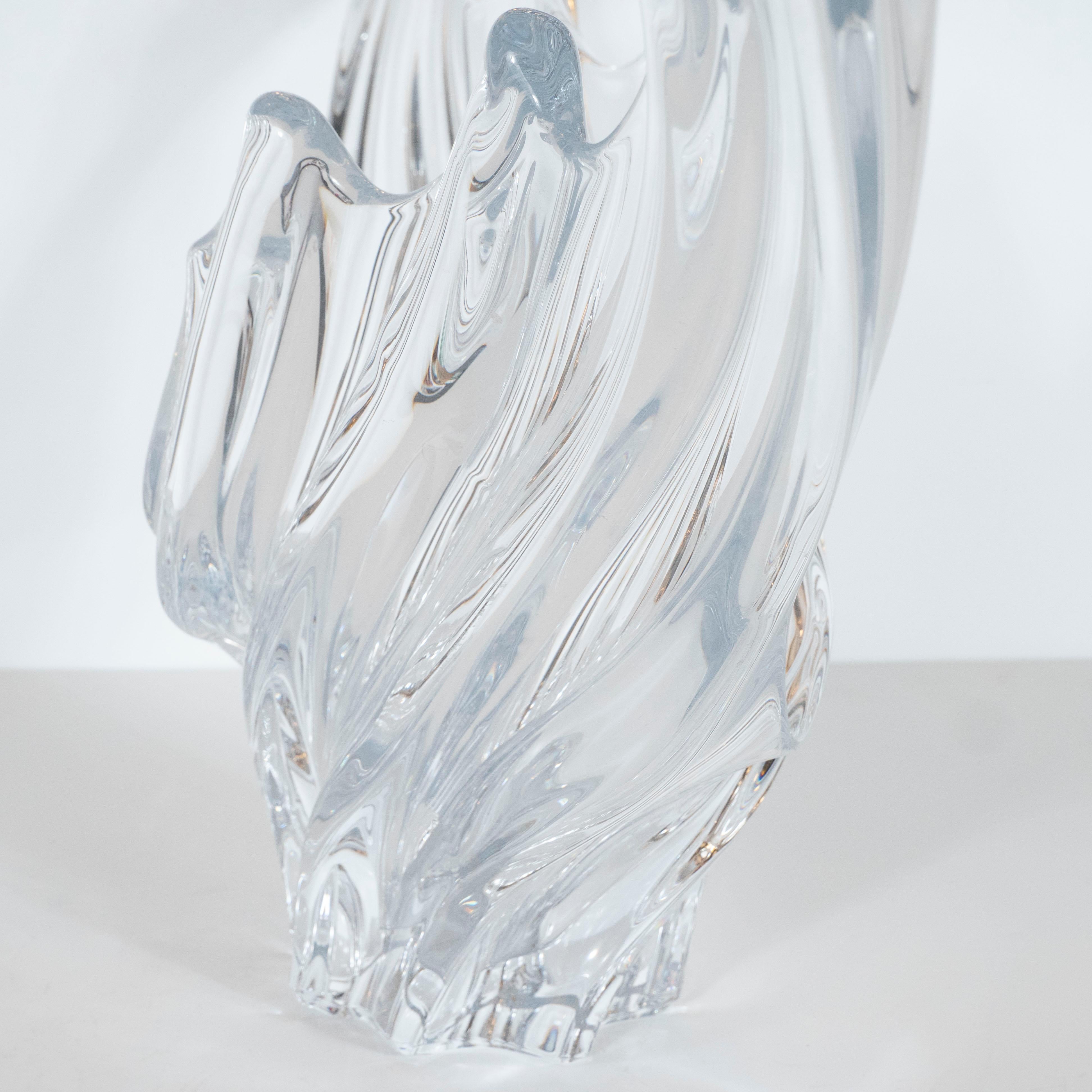 Mid-20th Century Mid-Century Modern Handblown Crystal Splash Centrepiece Bowl by Art Vannes