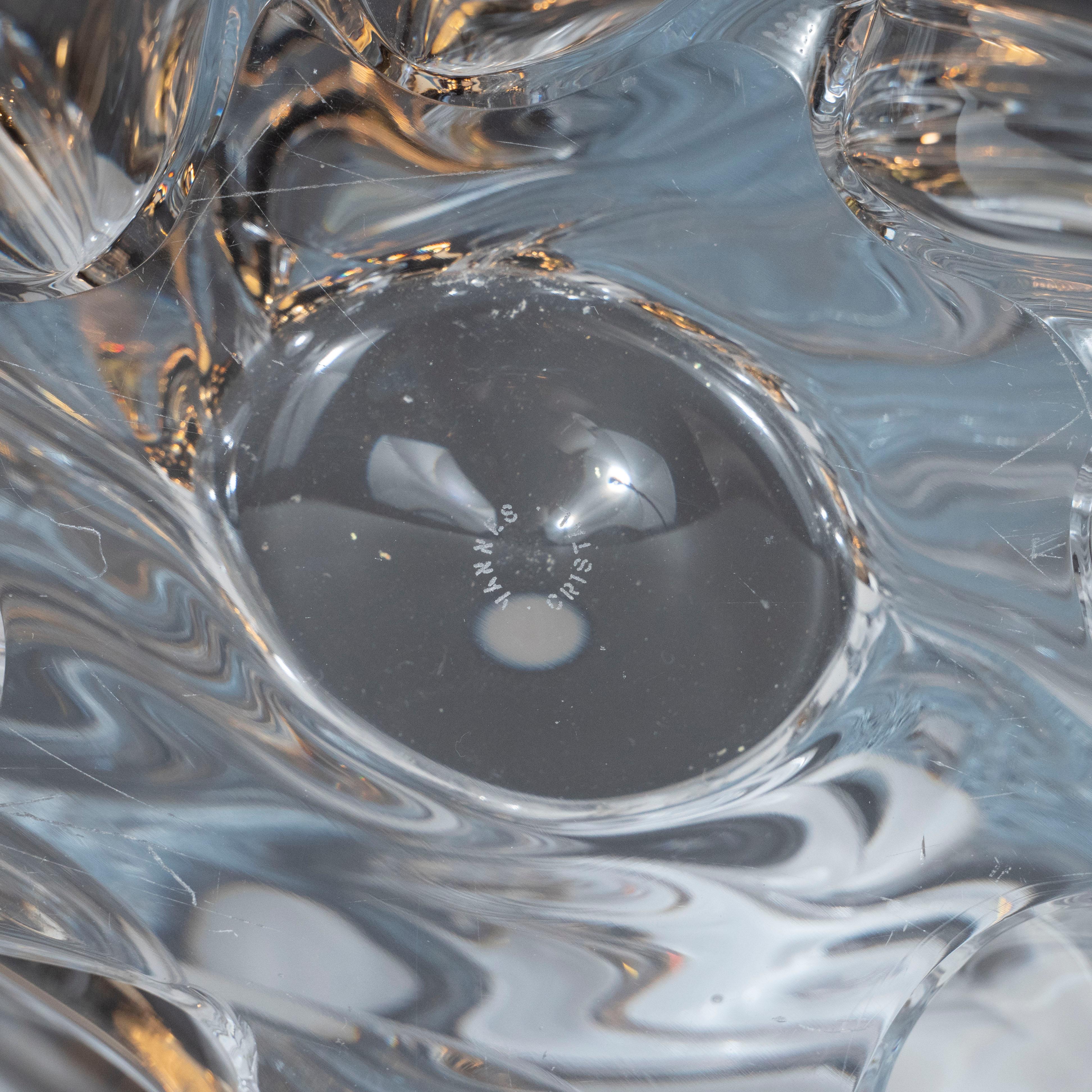 Mid-Century Modern Handblown Crystal Splash Centrepiece Bowl by Art Vannes 4