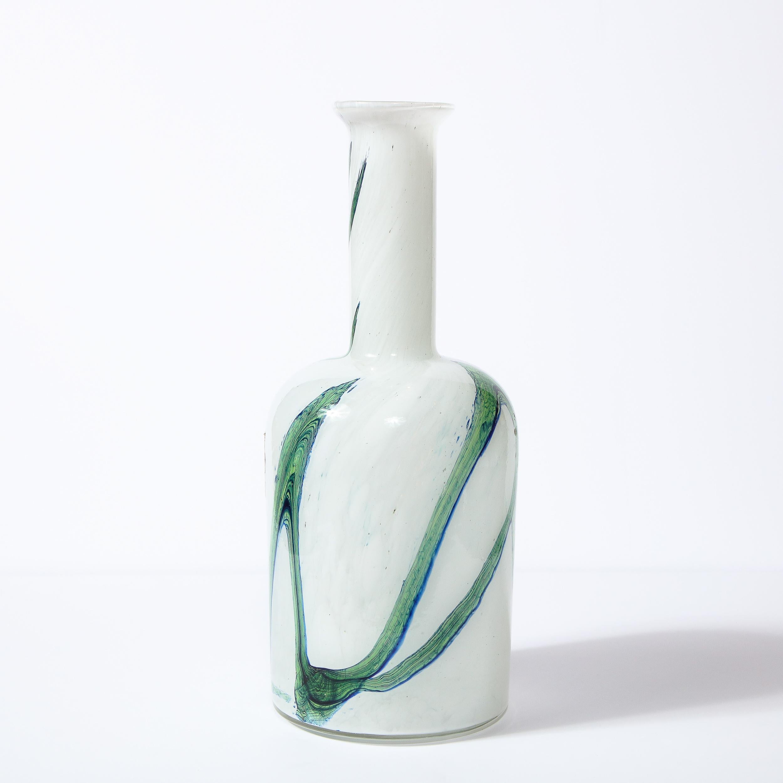 Mid-Century Modern Handblown Glass Vase by Otto Brauer Signed Holmegaard 7