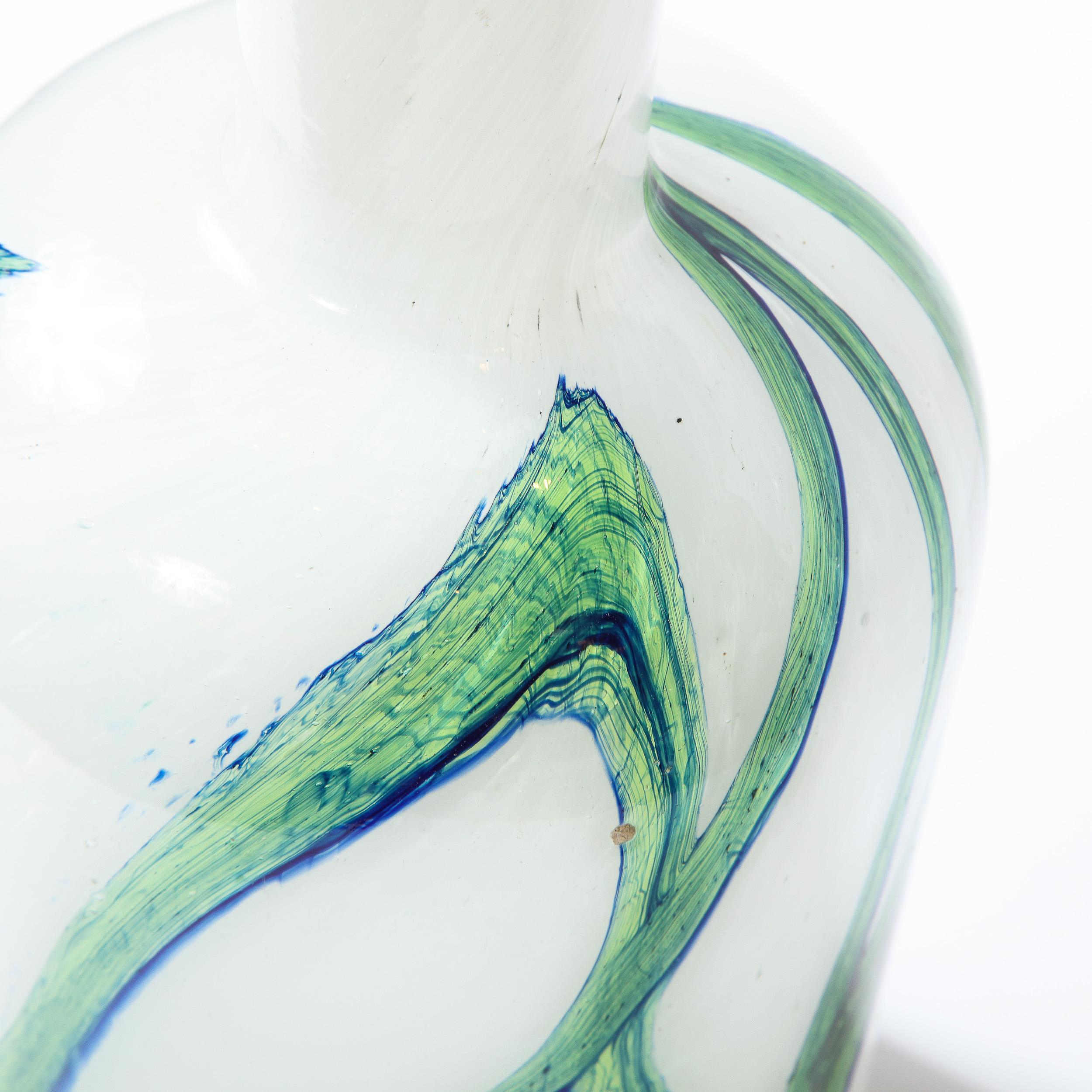 Mid-Century Modern Handblown Glass Vase by Otto Brauer Signed Holmegaard 8