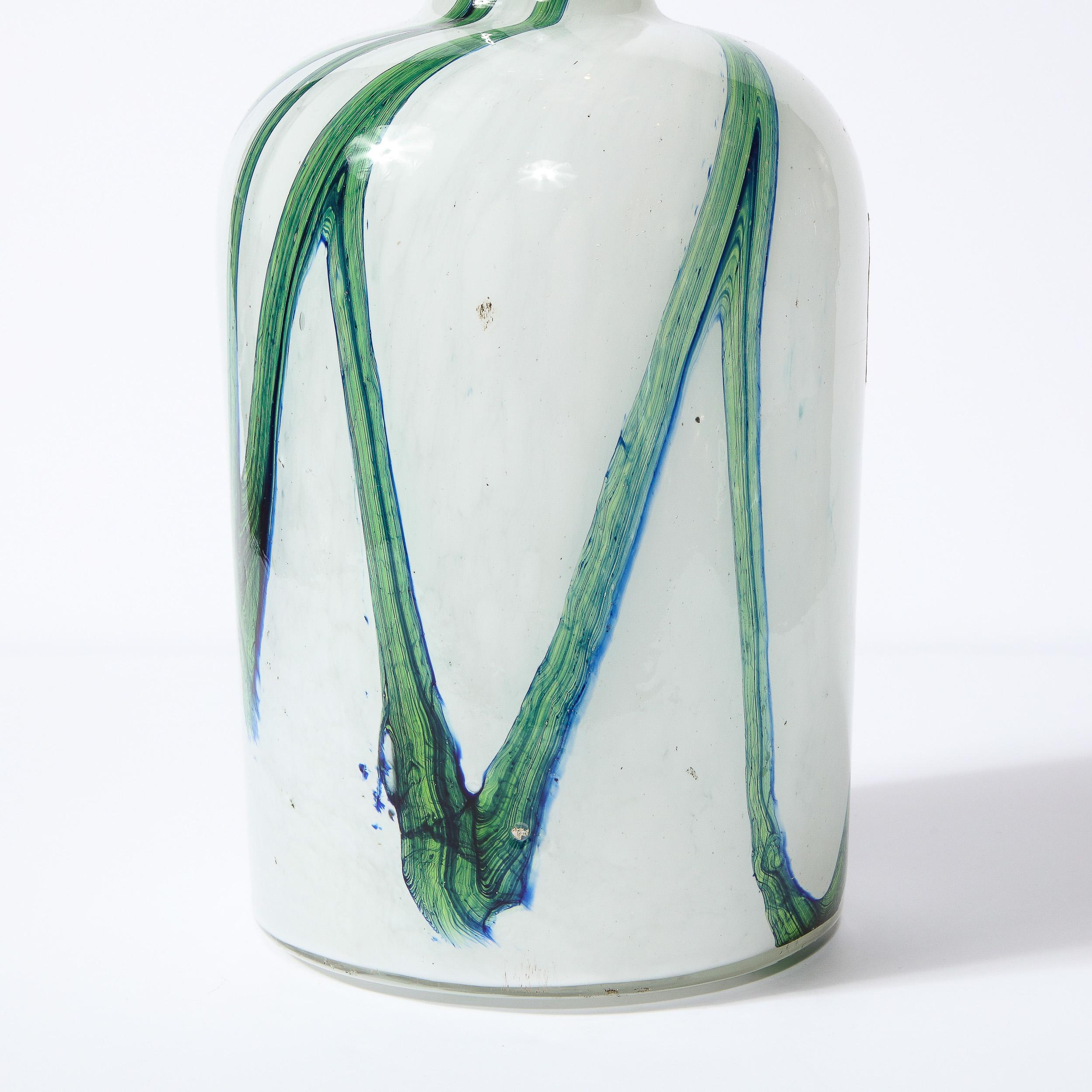 Mid-Century Modern Handblown Glass Vase by Otto Brauer Signed Holmegaard 3