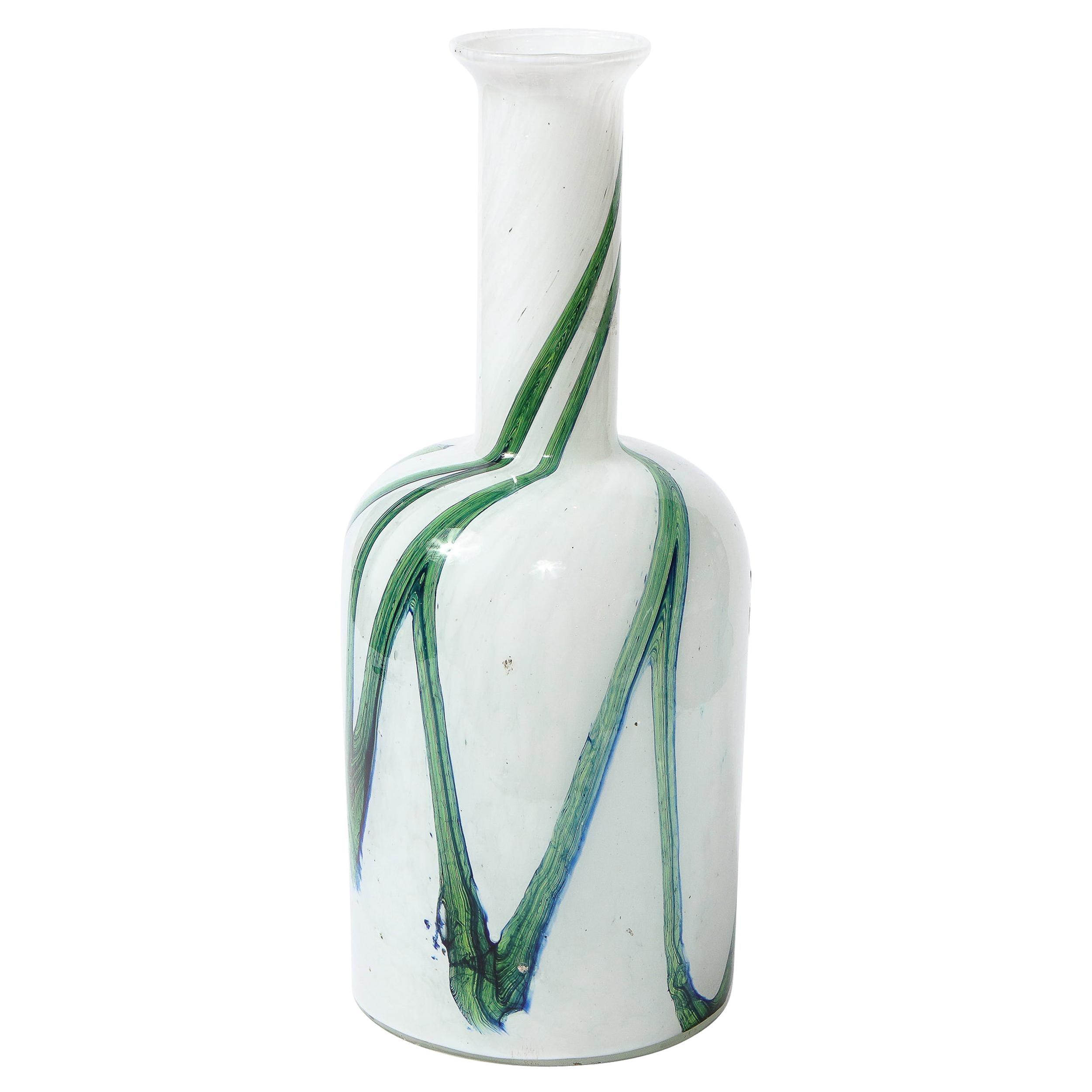 Mid-Century Modern Handblown Glass Vase by Otto Brauer Signed Holmegaard