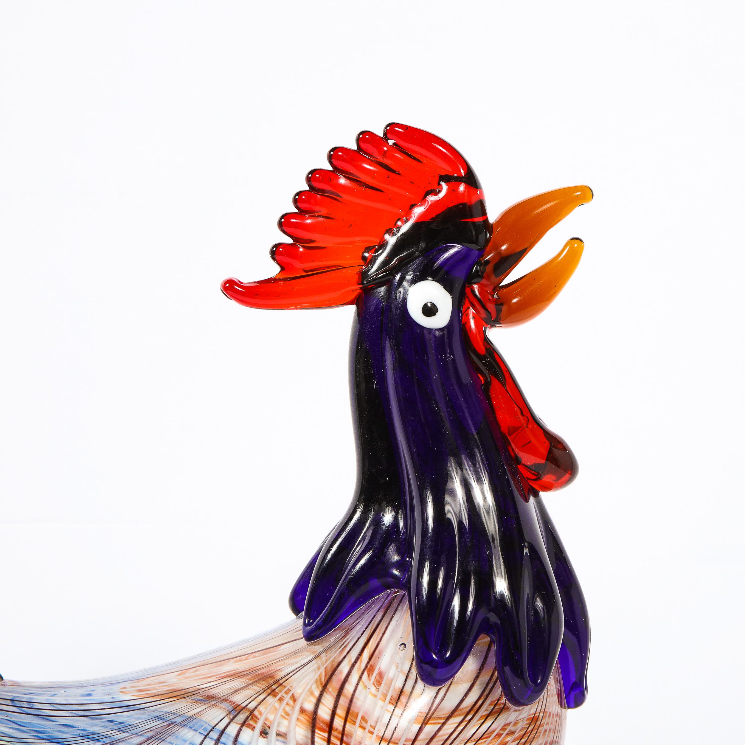 Mid-Century Modern Handblown Murano Stylized Rooster Sculpture 4