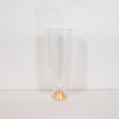 Mid-Century Modern Hand Blown Murano Vase with 24-Karat Gold Flecks by Seguso
