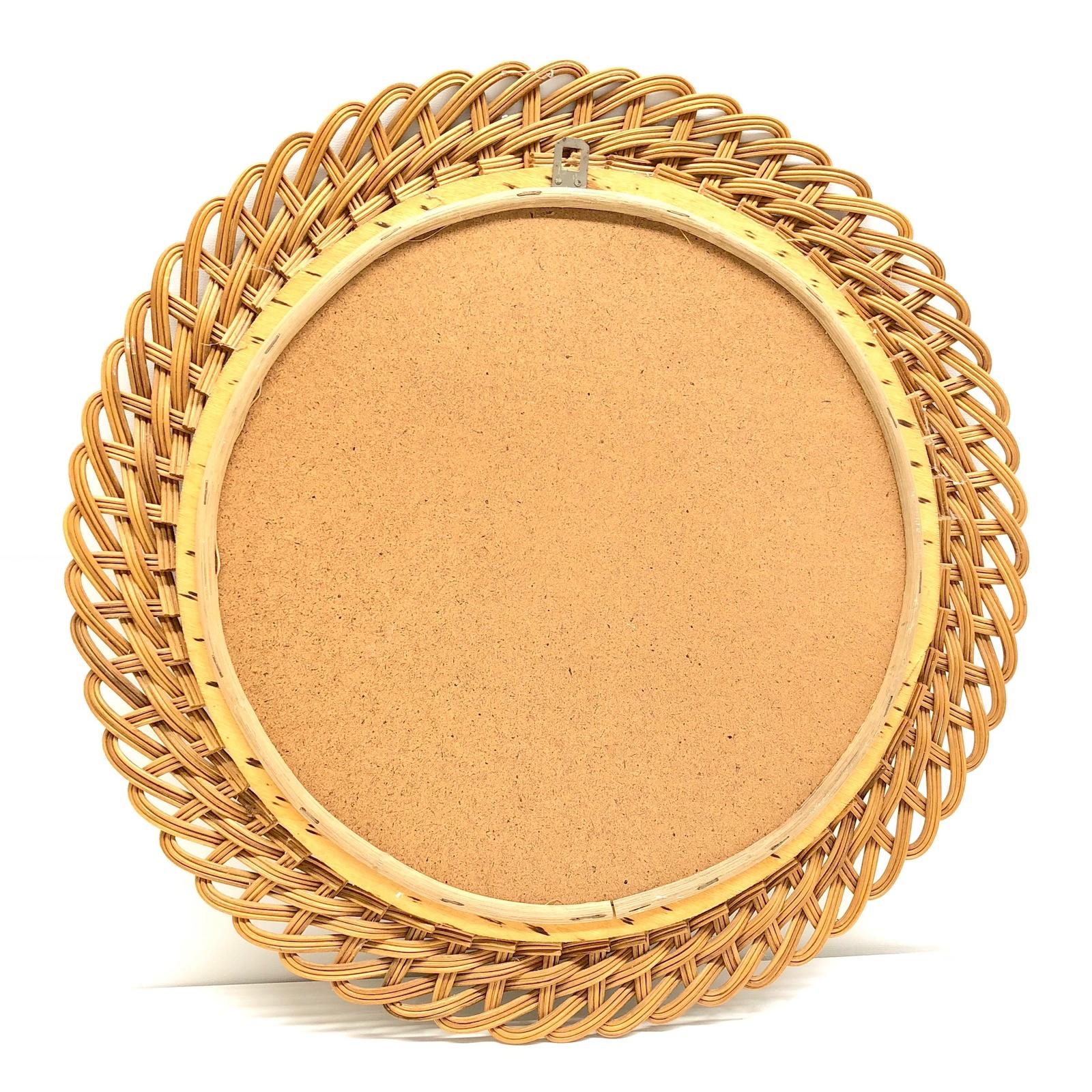 Mid-Century Modern Handcrafted Braided Rattan Mirror, Germany, 1960s 1