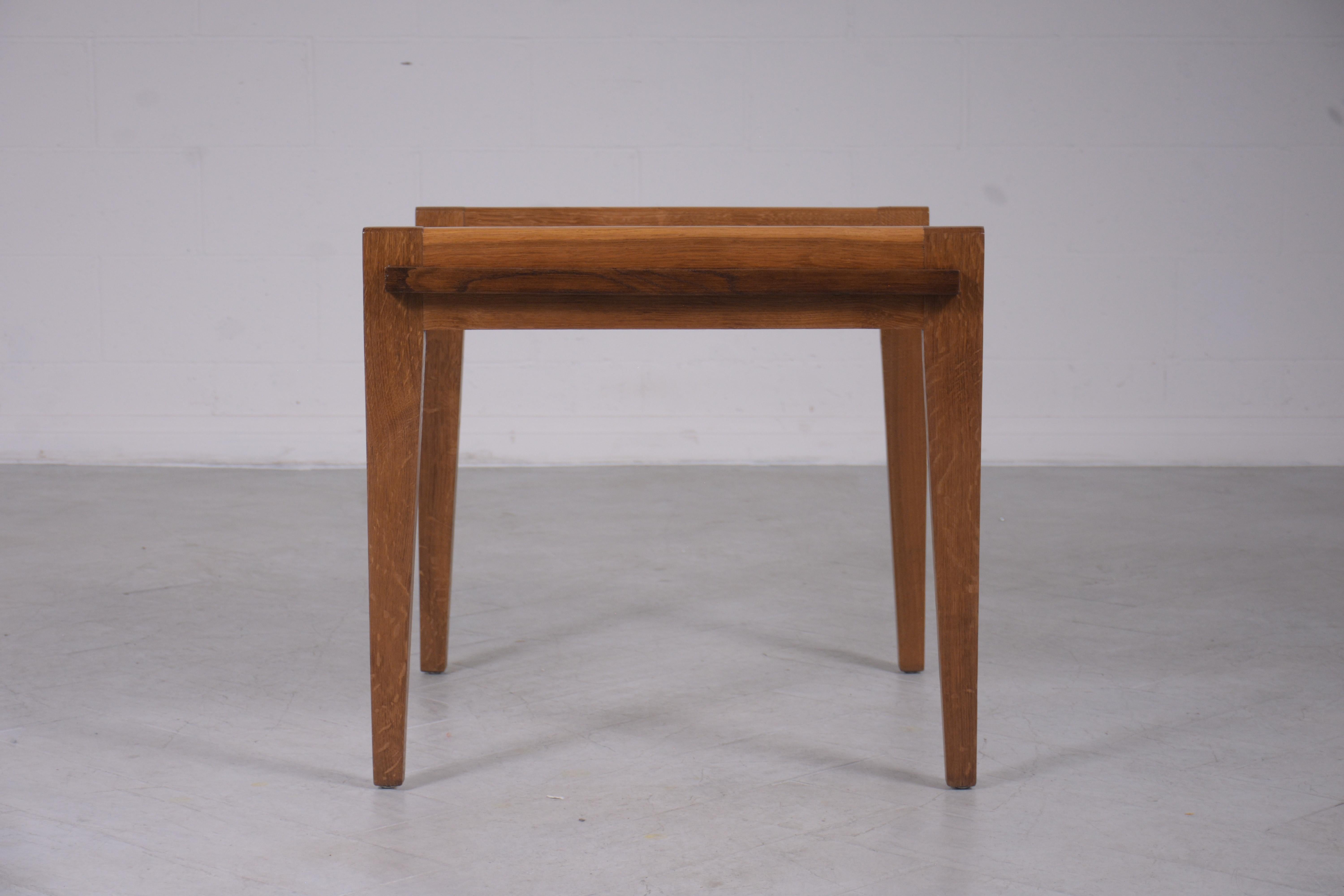 Teak Vintage Mid-Century Handcrafted End Table For Sale