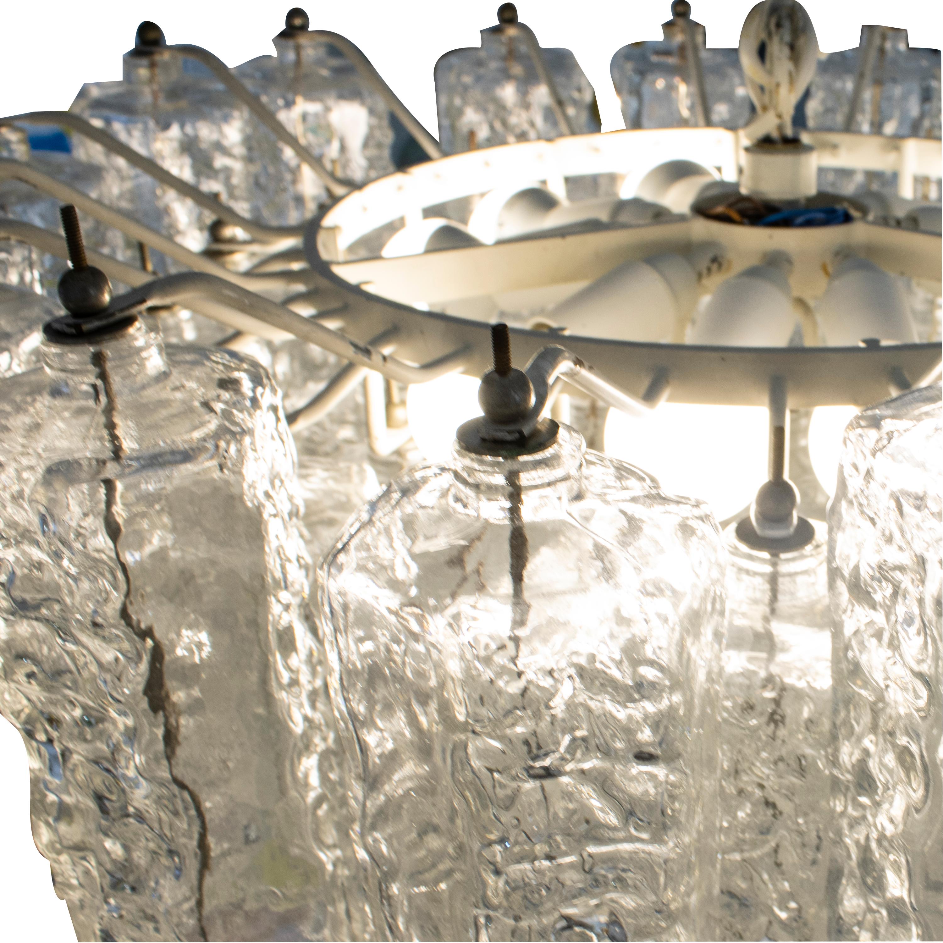Hand-Crafted Mid-Century Modern Handcrafted Venini Glass Chandelier, Italy, 1960