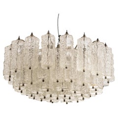 Mid-Century Modern Handcrafted Venini Glass Chandelier, Italy, 1960