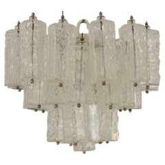 Vintage Mid-Century Modern Handcrafted Venini Glass Chandelier, Italy, 1960