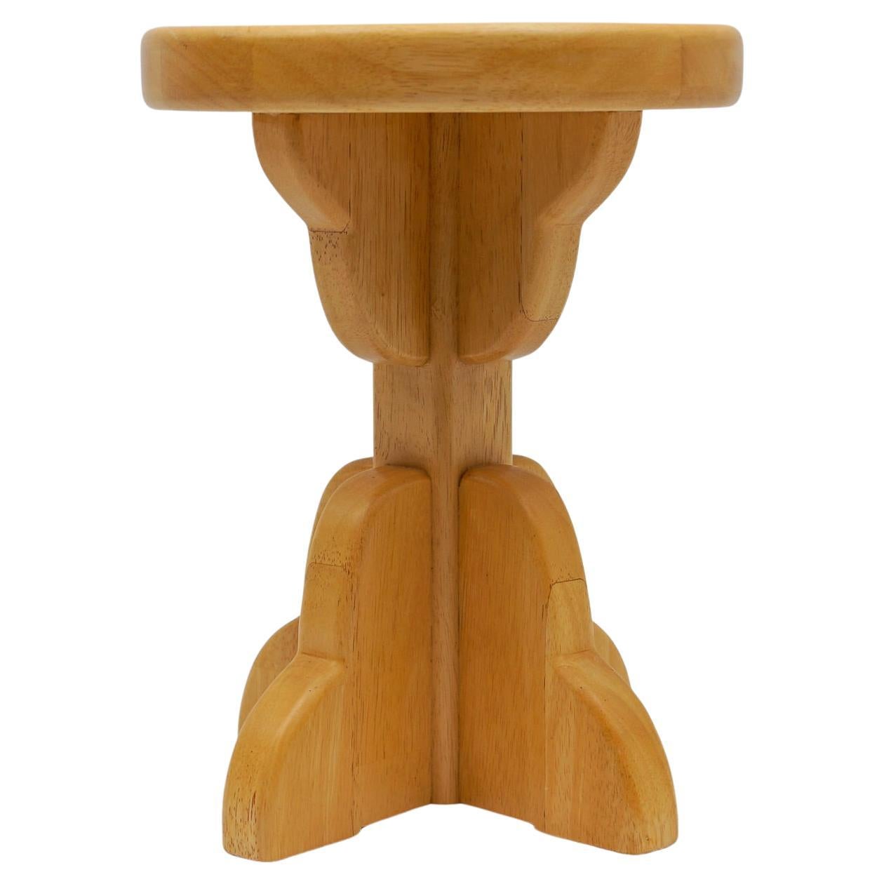 Tabouret en hêtre fait à la main, 1960 France