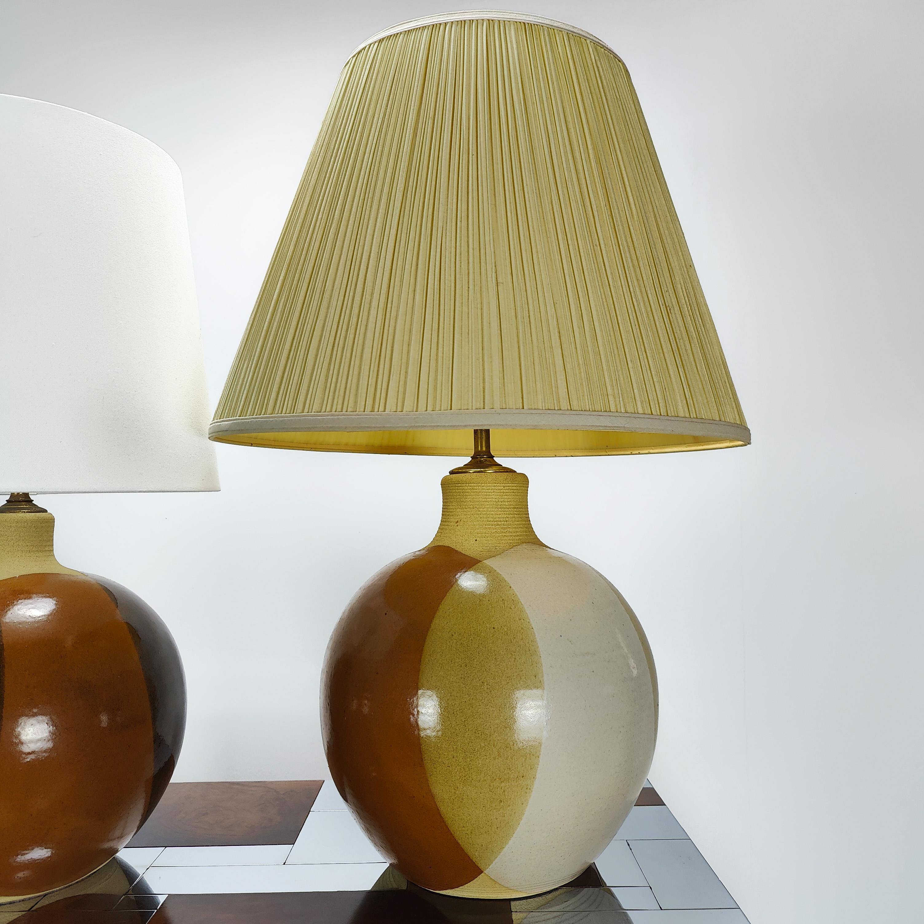 Mid-Century Modern Handmade Ceramic Table Lamps by Larry and and Terry Brown In Good Condition For Sale In Chino Hills, CA