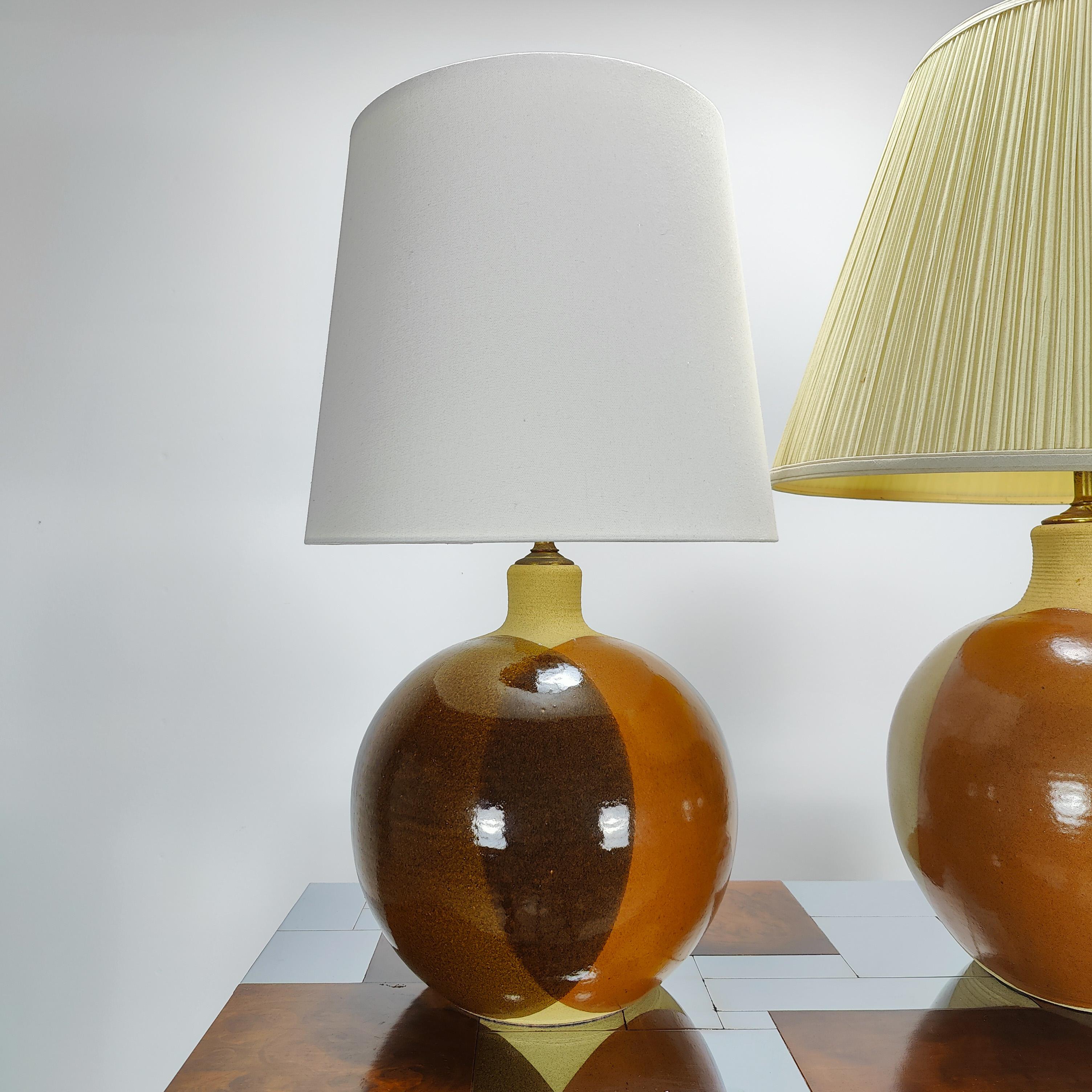 Mid-20th Century Mid-Century Modern Handmade Ceramic Table Lamps by Larry and and Terry Brown For Sale