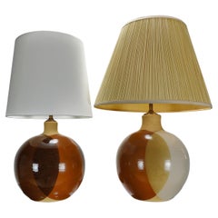 Mid-Century Modern Handmade Ceramic Table Lamps by Larry and and Terry Brown