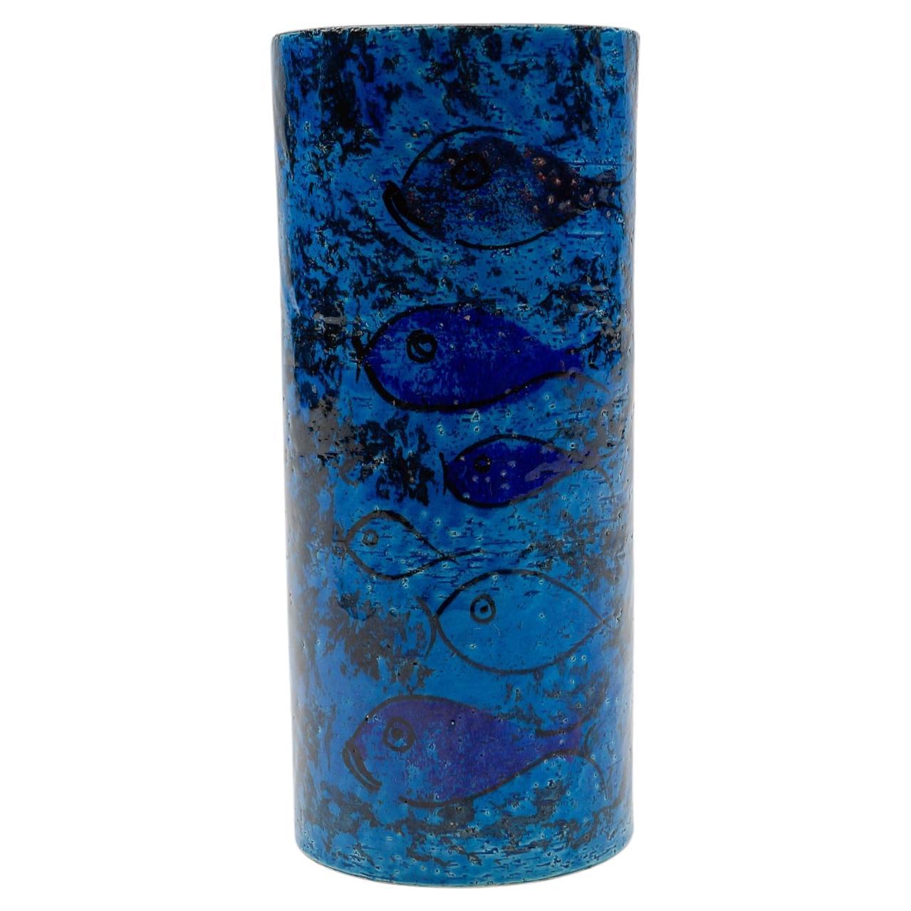 Mid-Century Modern Handmade Fish Motif Ceramic Vase by Londi for Bitossi, 1960s For Sale