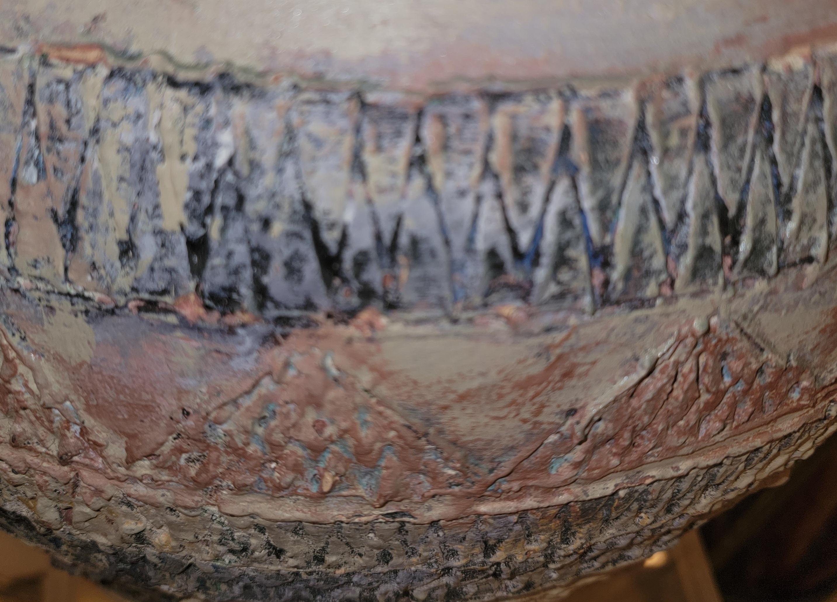 American Mid-Century Modern Handmade Large Textured Pottery Vase