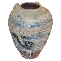 Mid-Century Modern Handmade Large Textured Pottery Vase