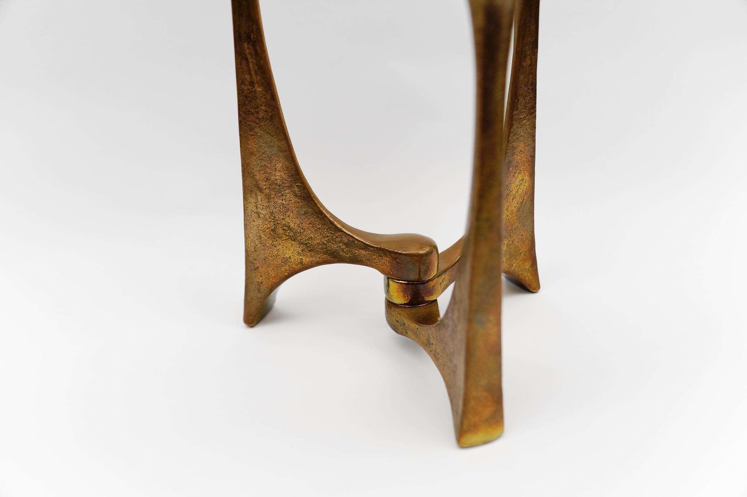 Portacandele massiccio in ottone di Michael Harjes, realizzato a mano, della metà del secolo 1960 in vendita 7