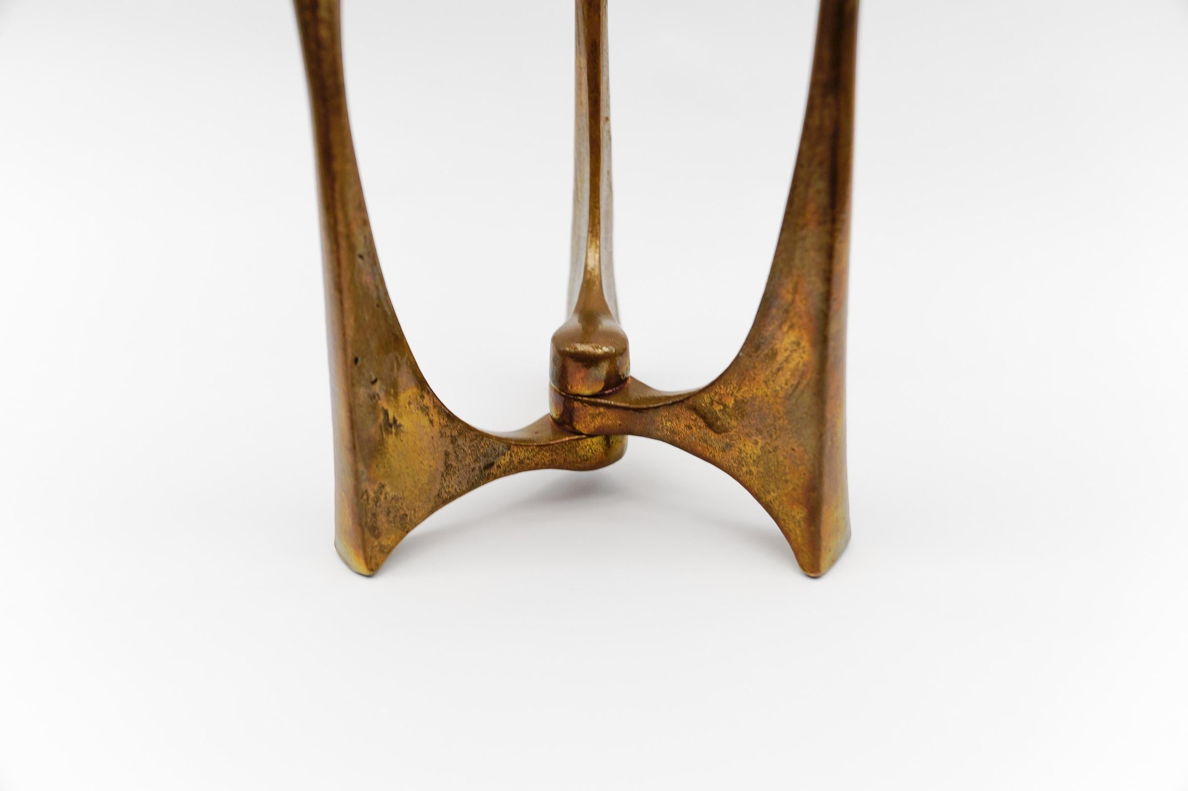 Portacandele massiccio in ottone di Michael Harjes, realizzato a mano, della metà del secolo 1960 in vendita 8