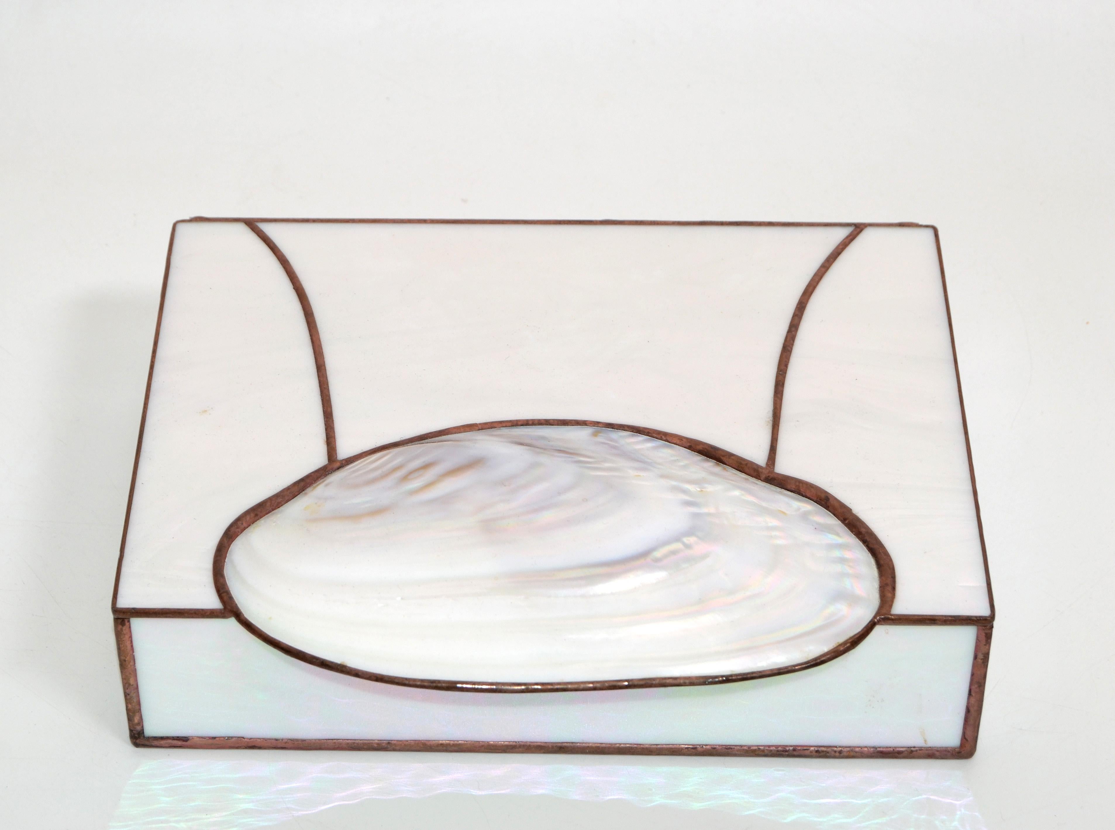 Mid-Century Modern Handmade Nautical Mother of Pearl & Seashell Decorative Box For Sale 3