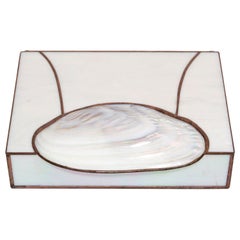 Mid-Century Modern Handmade Nautical Mother of Pearl & Seashell Decorative Box