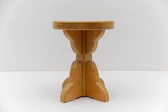 Mid-Century Modern Handmade Oak Stool, 1960s France