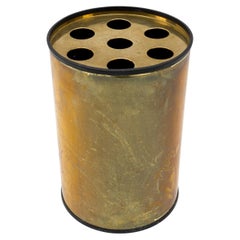 Mid-Century Modern Handmade Umbrella Stand Made in Gilded Metal, 1960s