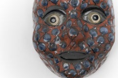 Moderne handgefertigte Keramikmaske für die Wand von DYBDAHL, 1960er Jahre Dänemark