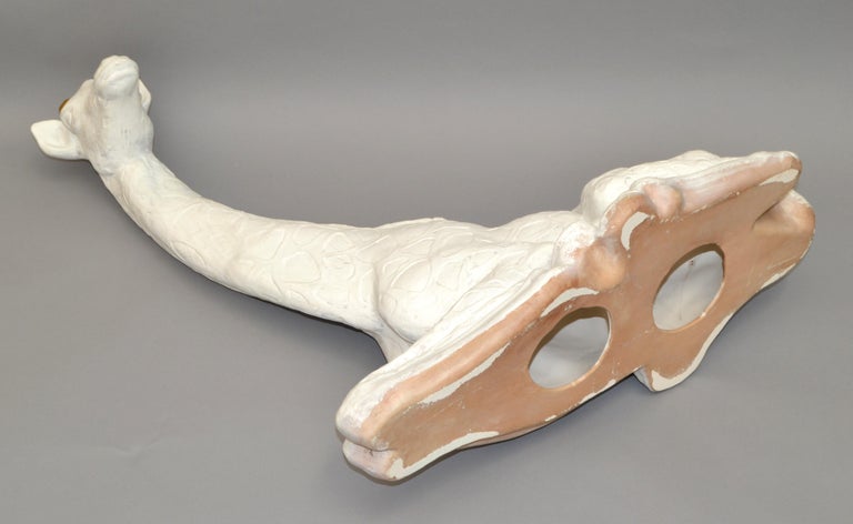 Statue - girafe en bambou et rotin - style africain - Label Emmaüs