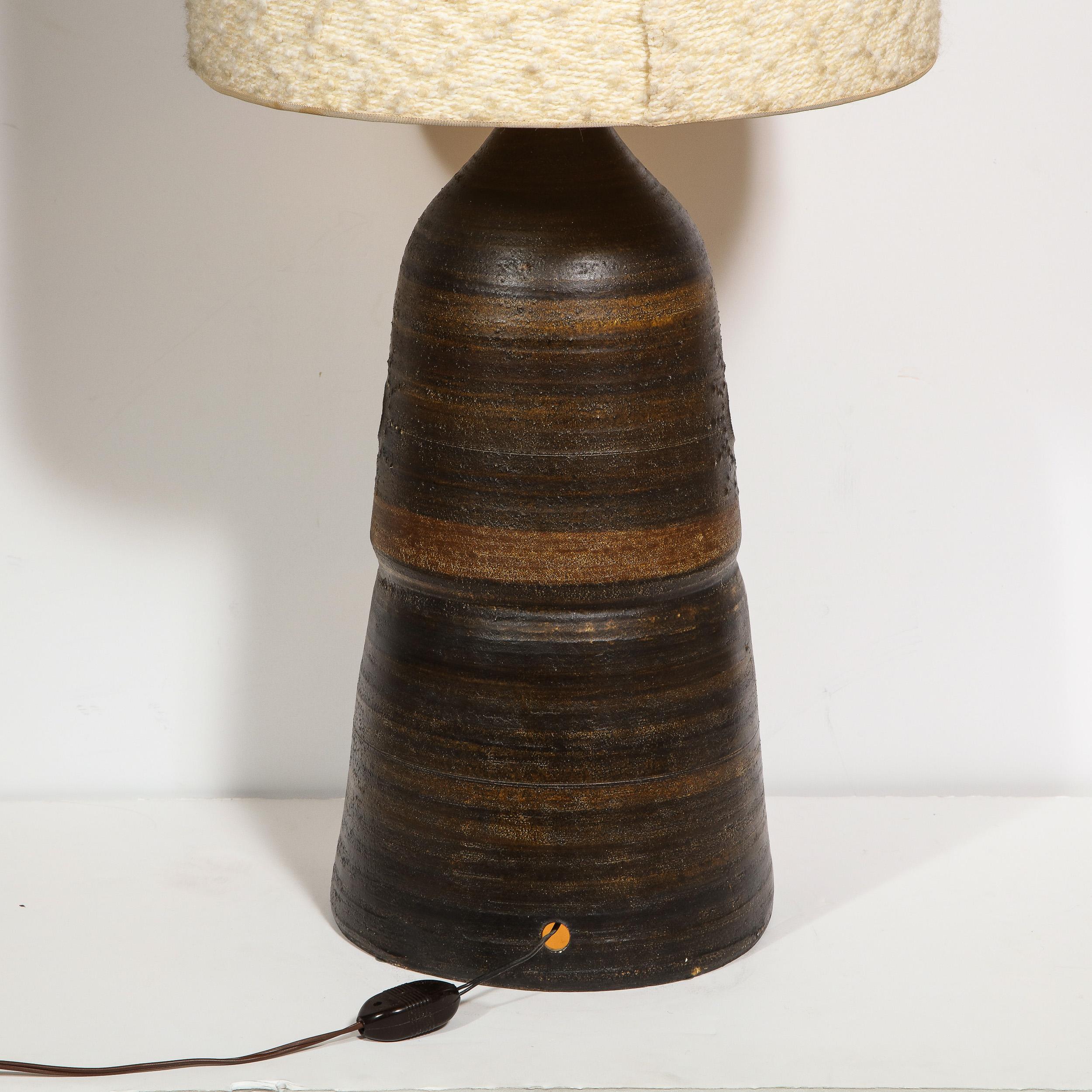 Mid-Century Modern Hand Painted Cutout Ceramic Table Lamp by Georges Pelletier 8