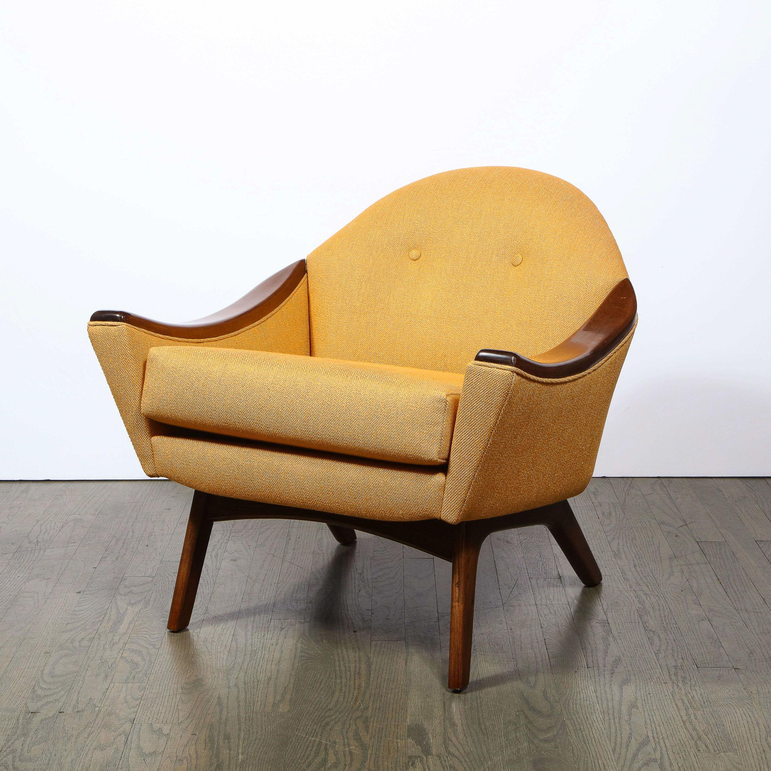 Mid-Century Modern Handrubbed Walnut Button Back Arm Chair by Adrian Pearsall 6