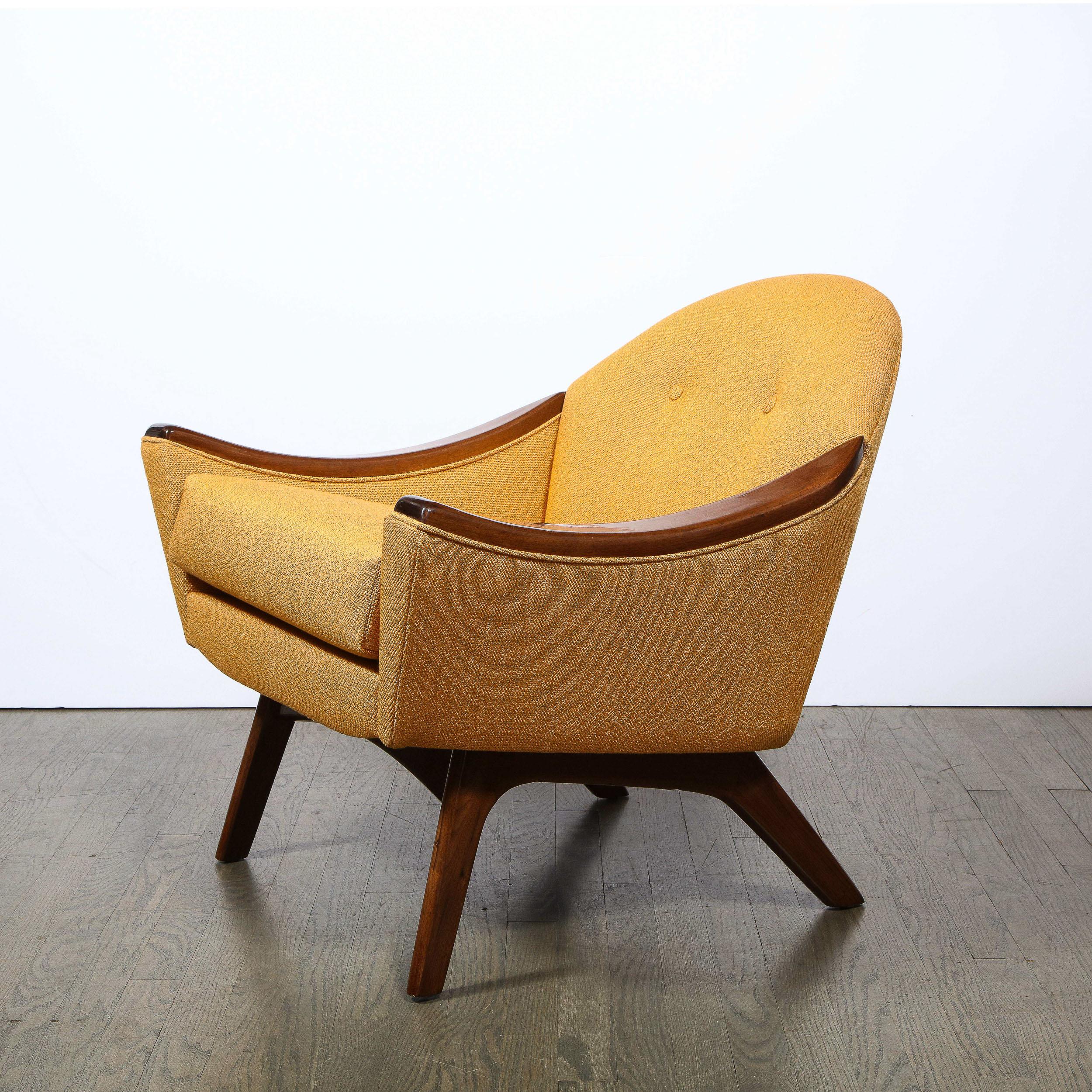 Mid-Century Modern Handrubbed Walnut Button Back Arm Chair by Adrian Pearsall 7