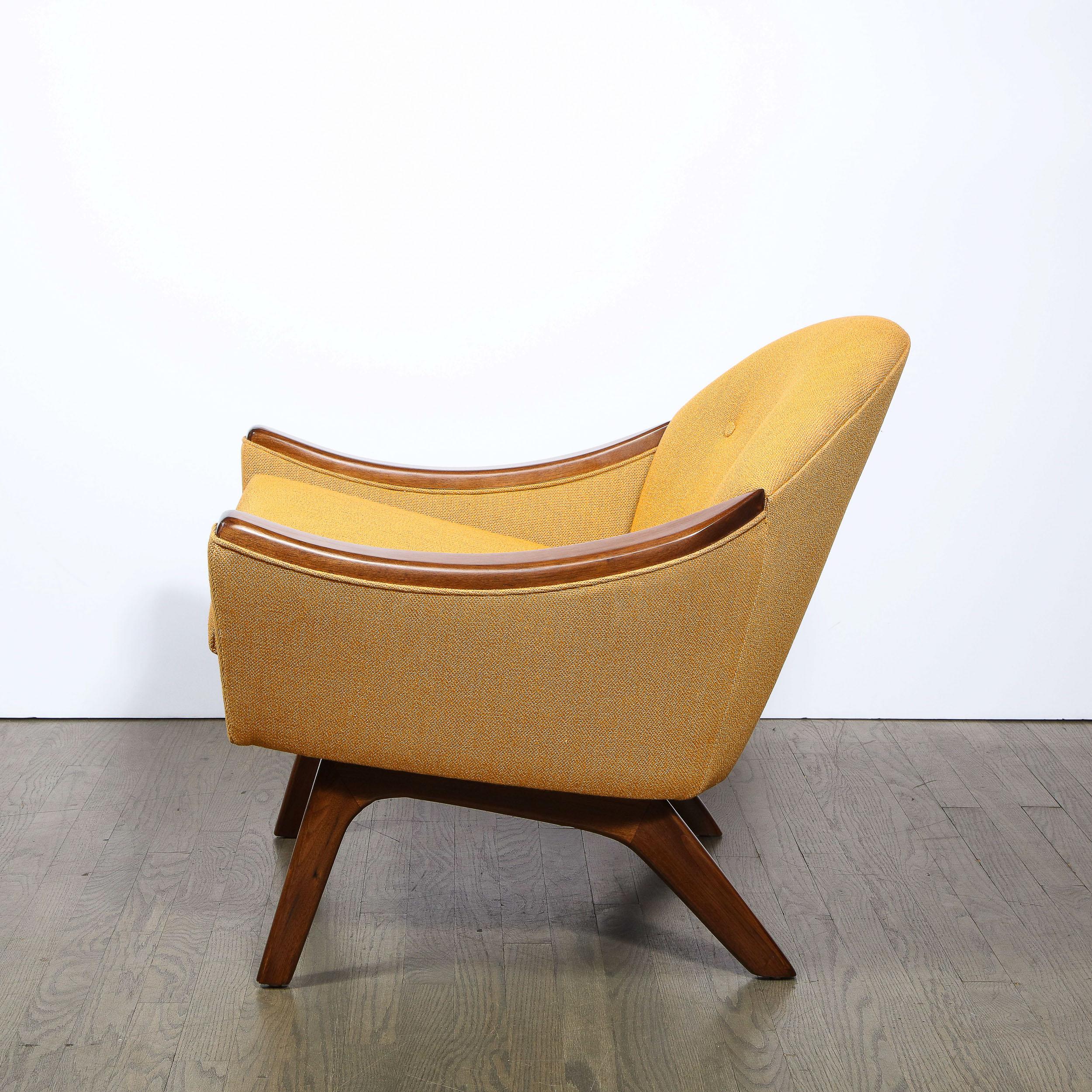 Mid-Century Modern Handrubbed Walnut Button Back Arm Chair by Adrian Pearsall In Excellent Condition In New York, NY