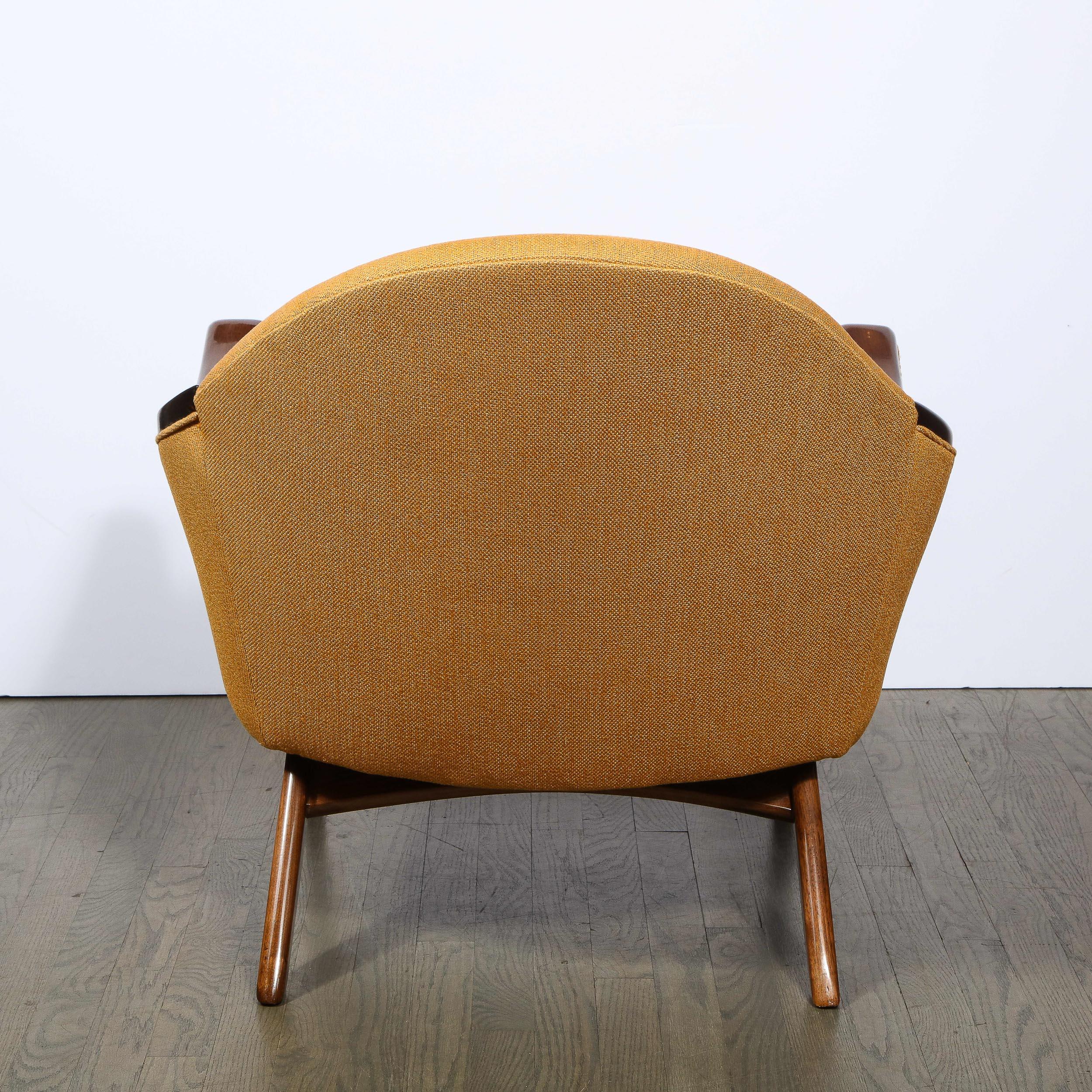 Mid-Century Modern Handrubbed Walnut Button Back Arm Chair by Adrian Pearsall 2