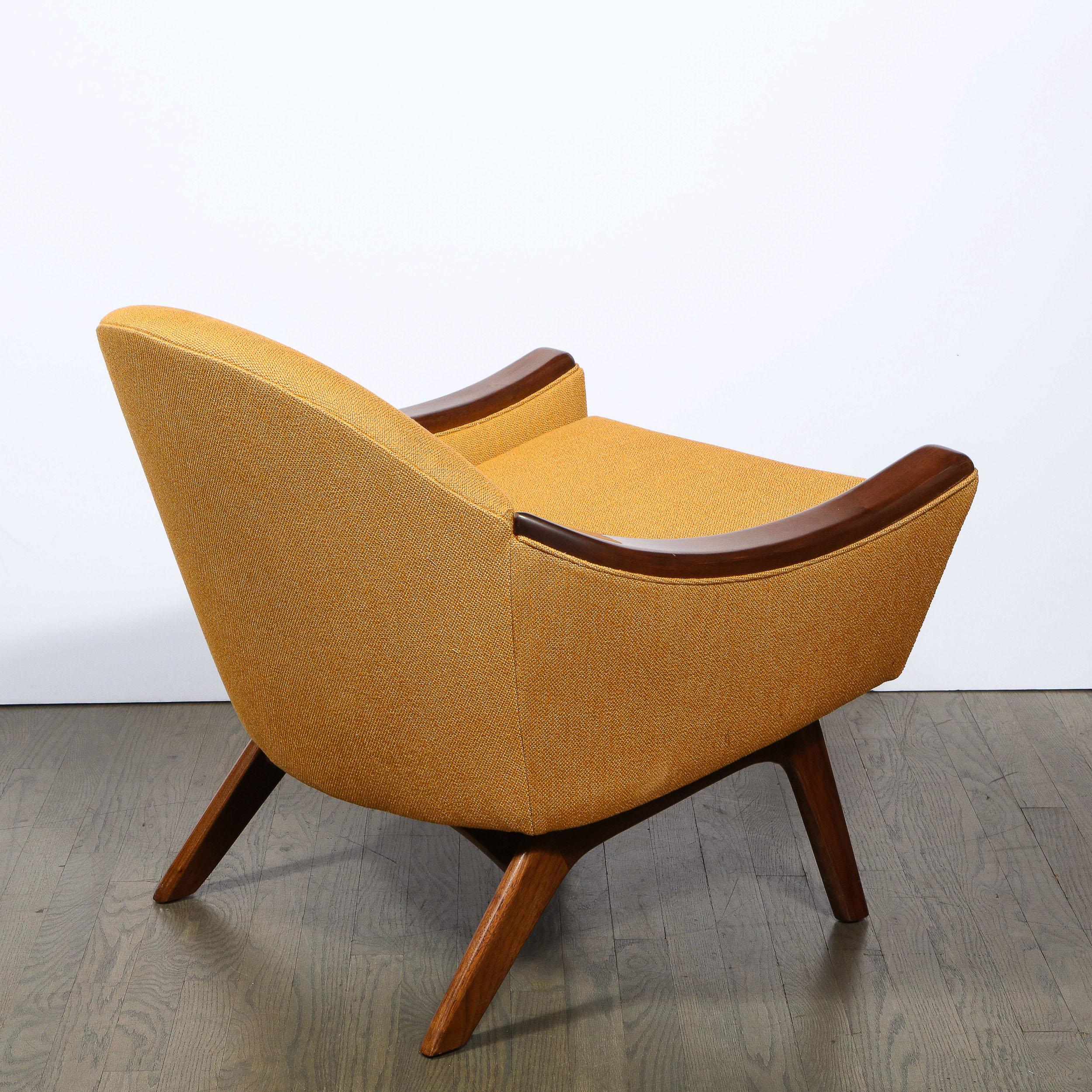 Mid-Century Modern Handrubbed Walnut Button Back Arm Chair by Adrian Pearsall 3