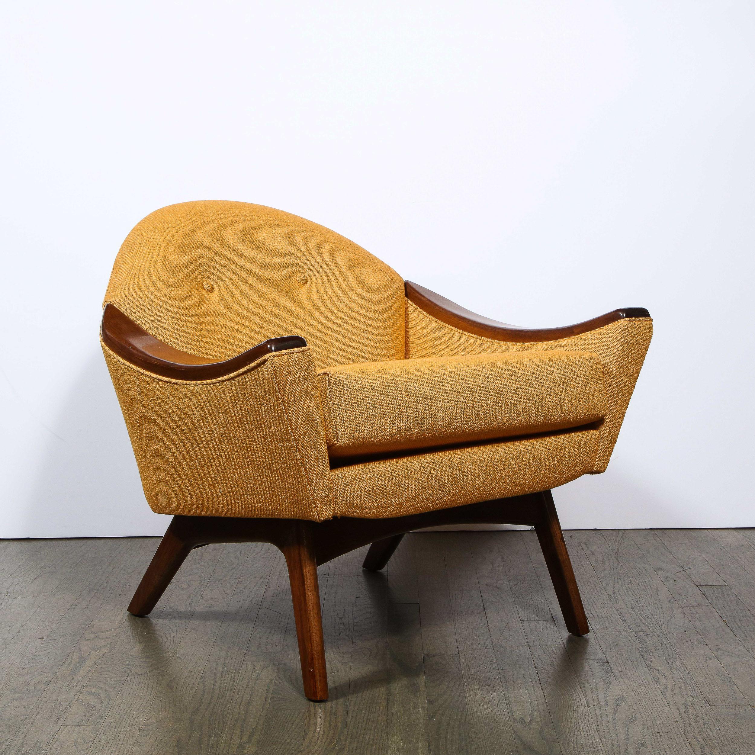 Mid-Century Modern Handrubbed Walnut Button Back Arm Chair by Adrian Pearsall 4