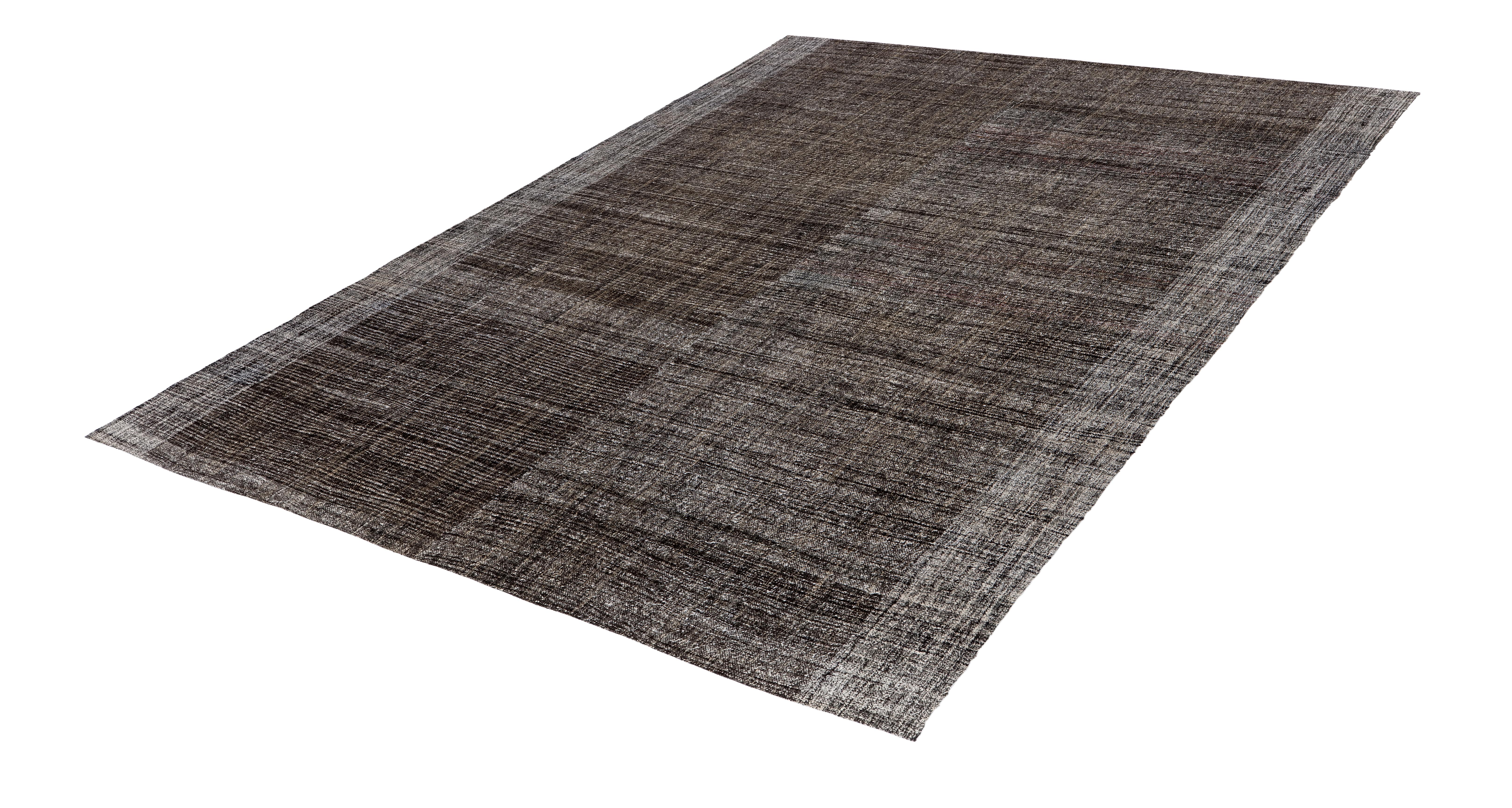 Mid-Century Modern Handwoven Pelas Rug in Natural Wool and Linen Tones (Persisch) im Angebot