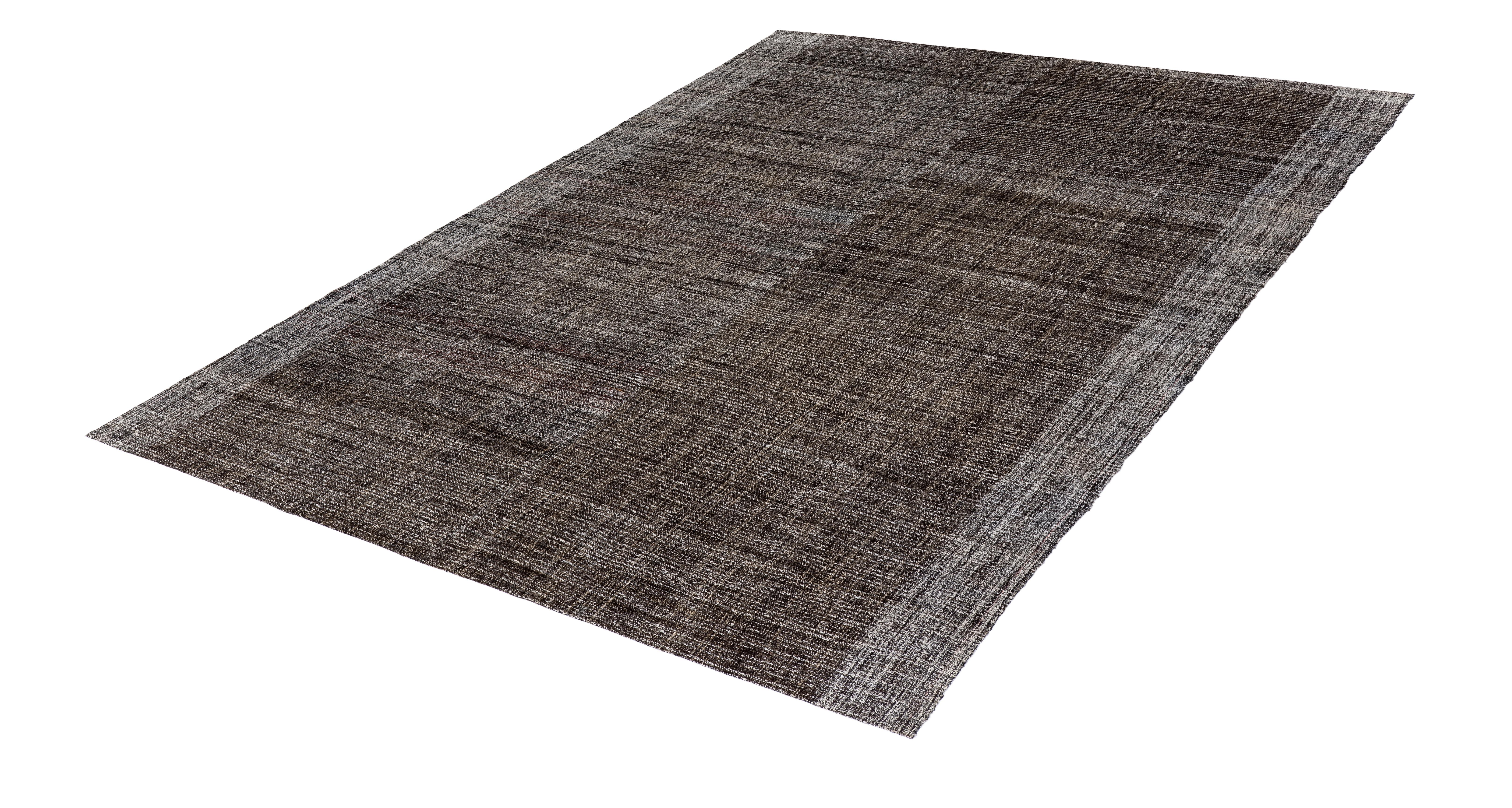 Mid-Century Modern Handwoven Pelas Rug in Natural Wool and Linen Tones (Handgewebt) im Angebot