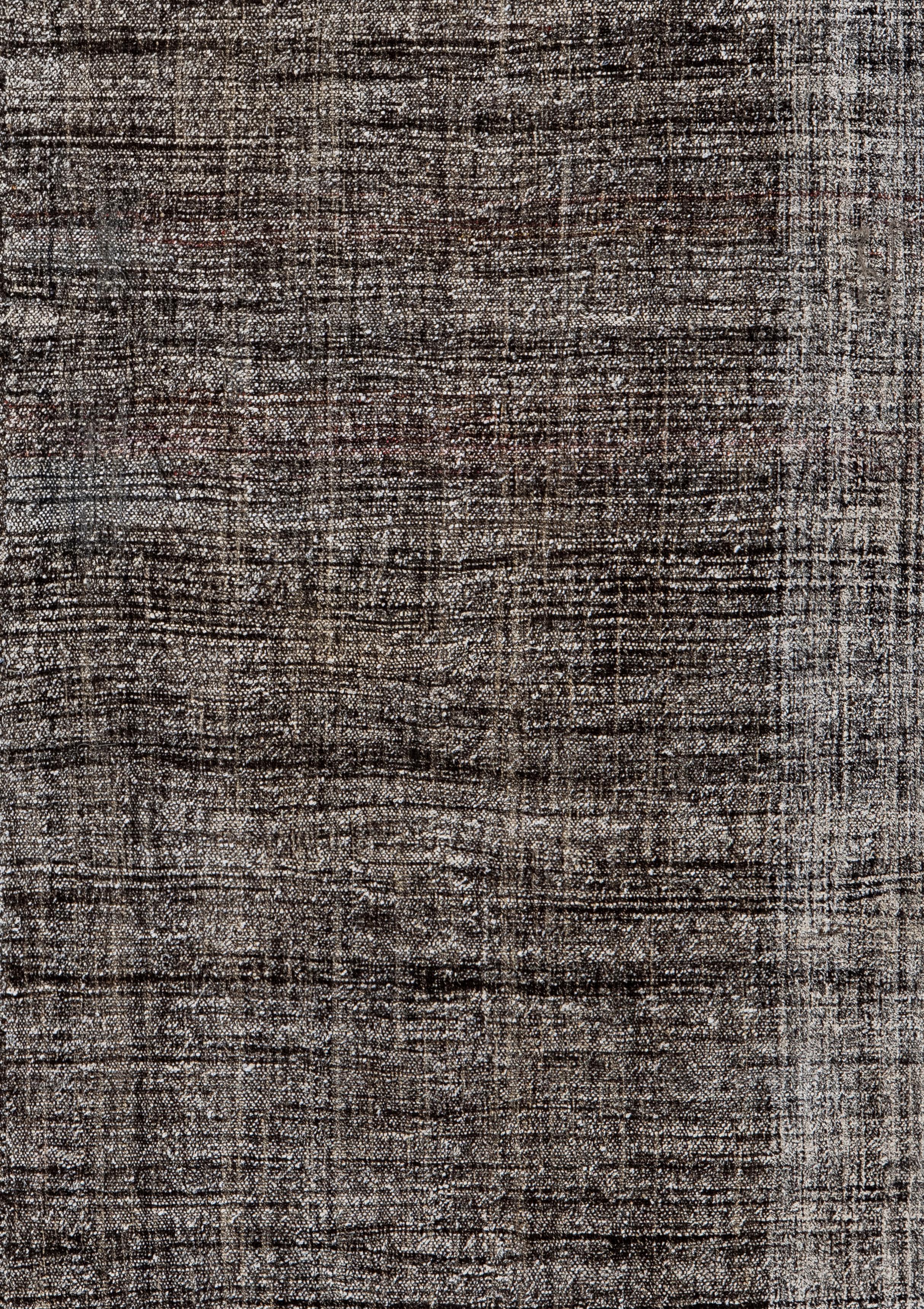 Mid-Century Modern Handwoven Pelas Rug in Natural Wool and Linen Tones (Wolle) im Angebot