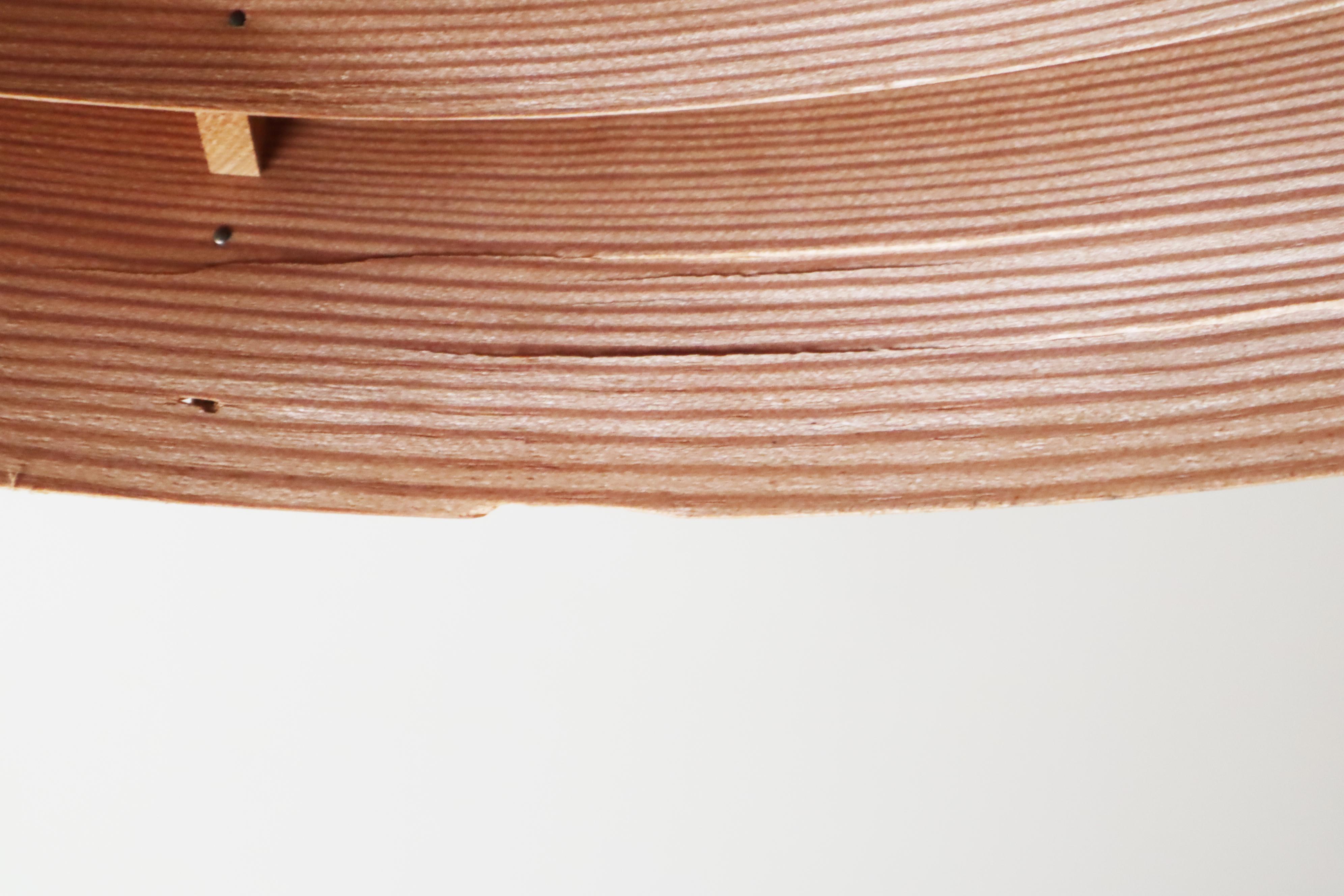 Milieu du XXe siècle Lampe suspendue en bois du milieu du siècle par Hans-Agne Jakobsson, Suède, années 60 en vente