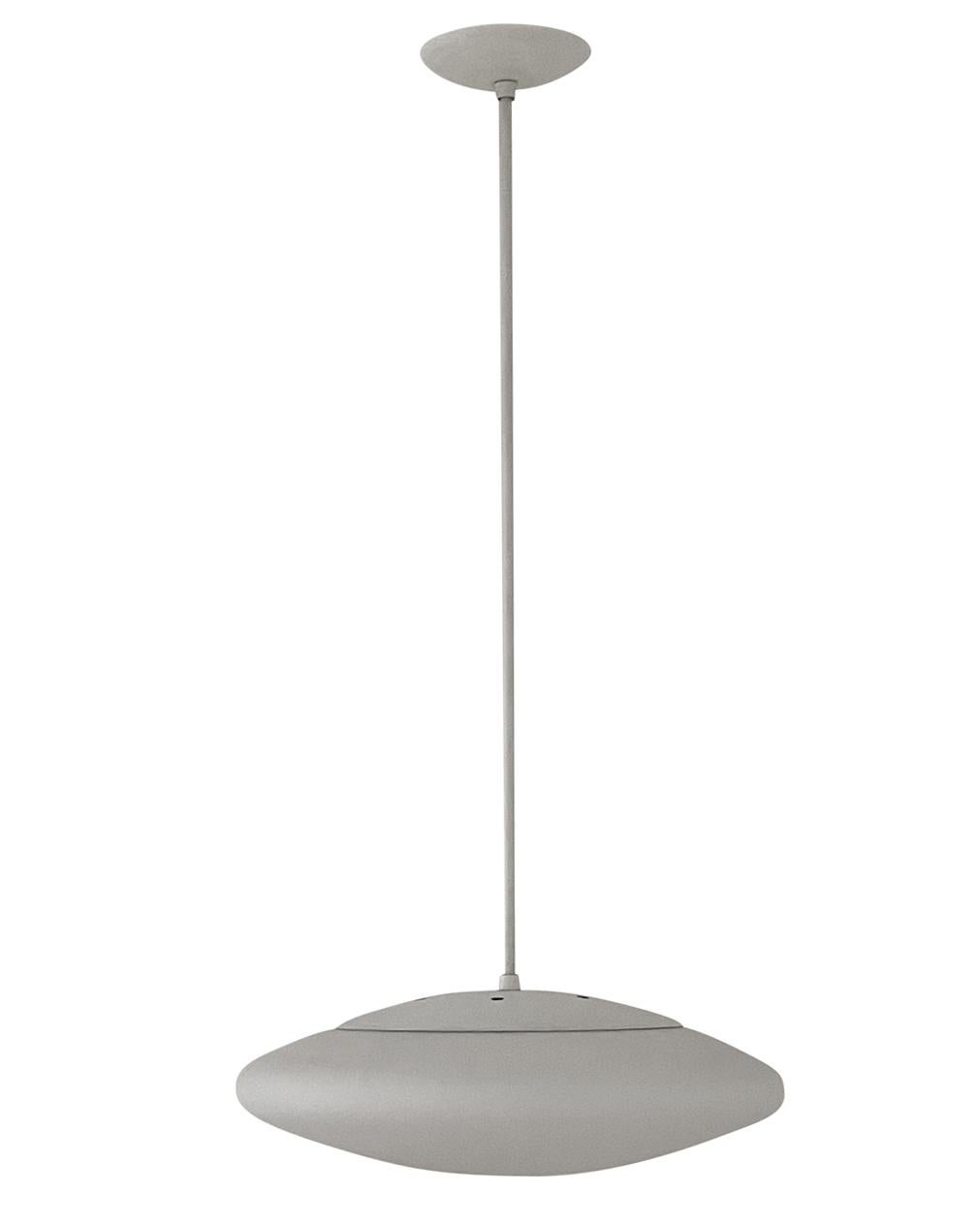 Mid-Century Modern Hanging Pendant Light in White with Frosted Glass For Sale 1